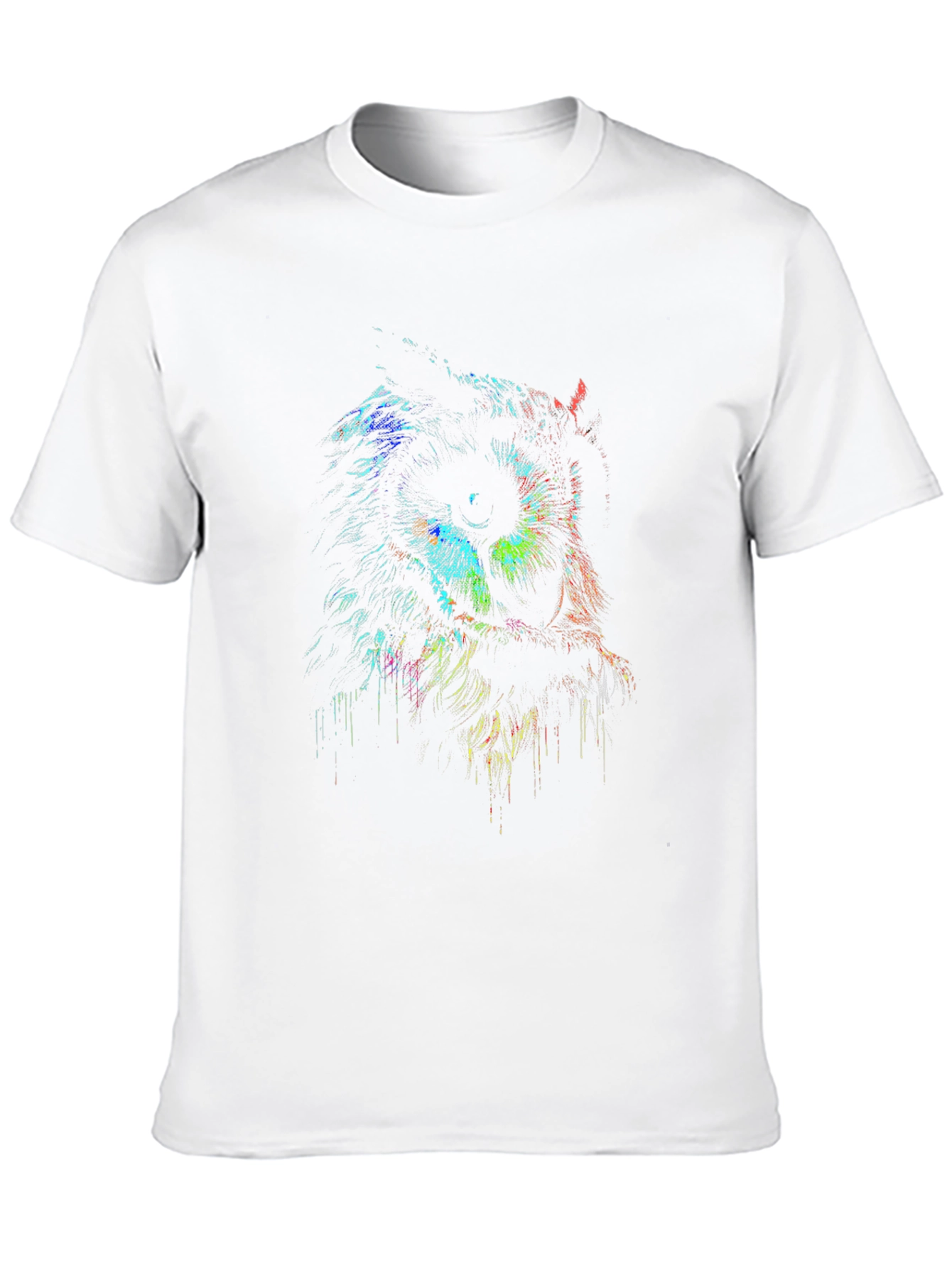 Owl Graphic Print Mens Black T-Shirt