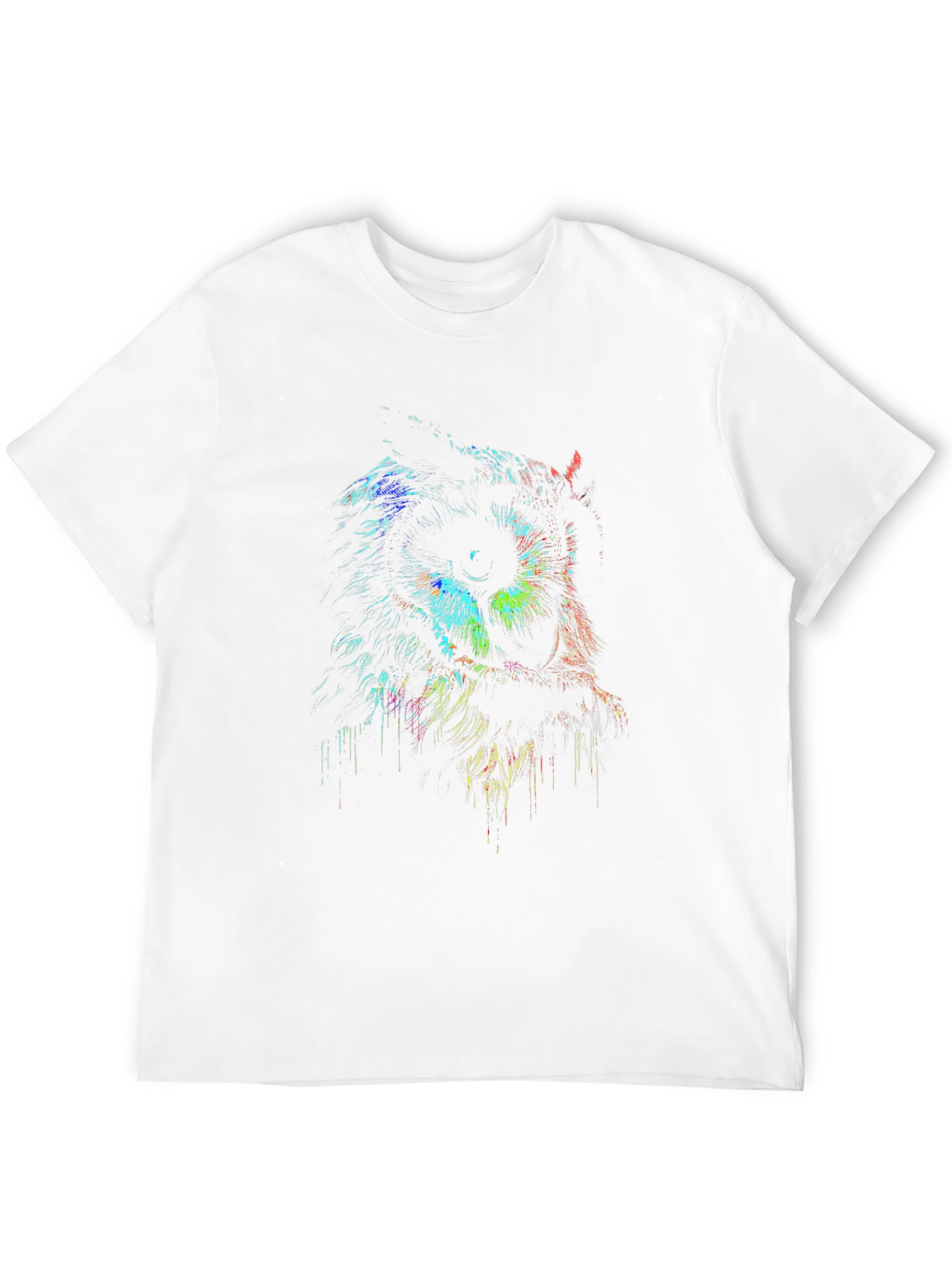 Owl Graphic Print Mens Black T-Shirt