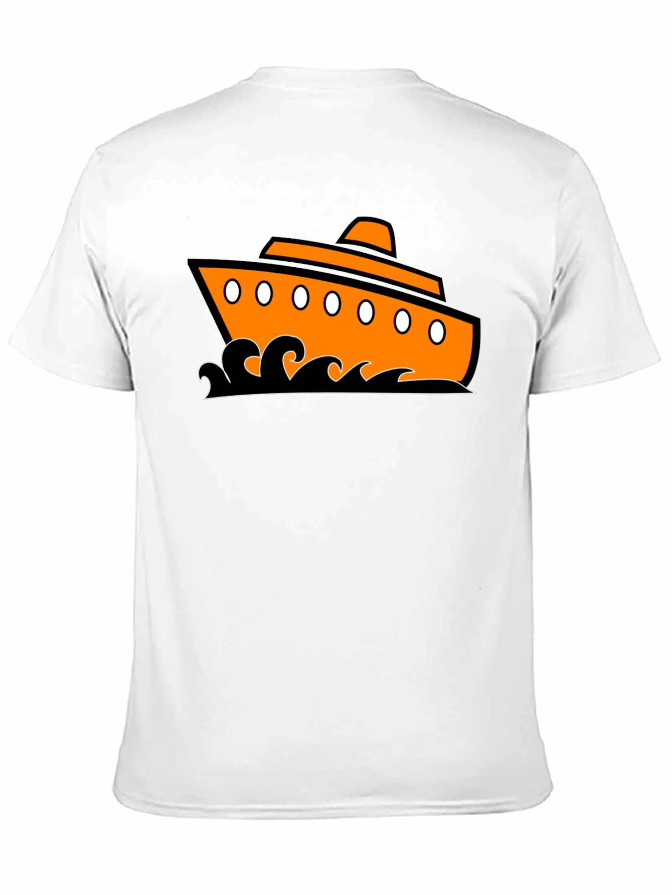 Nautical Ship Graphic Tee - Black Cotton