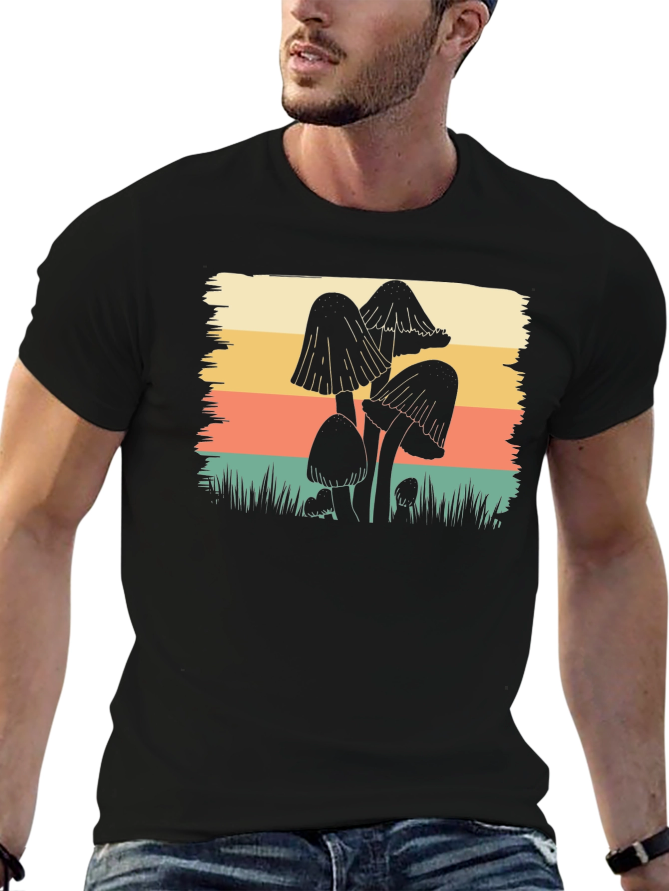 Retro Mushroom Graphic Tee - Stylish Comfort