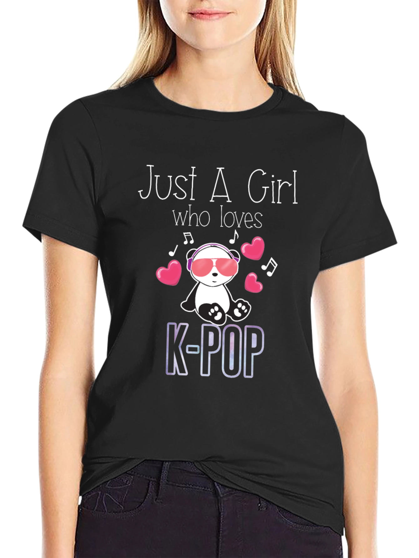 Just A Girl Who Loves K-Pop Panda T-Shirt