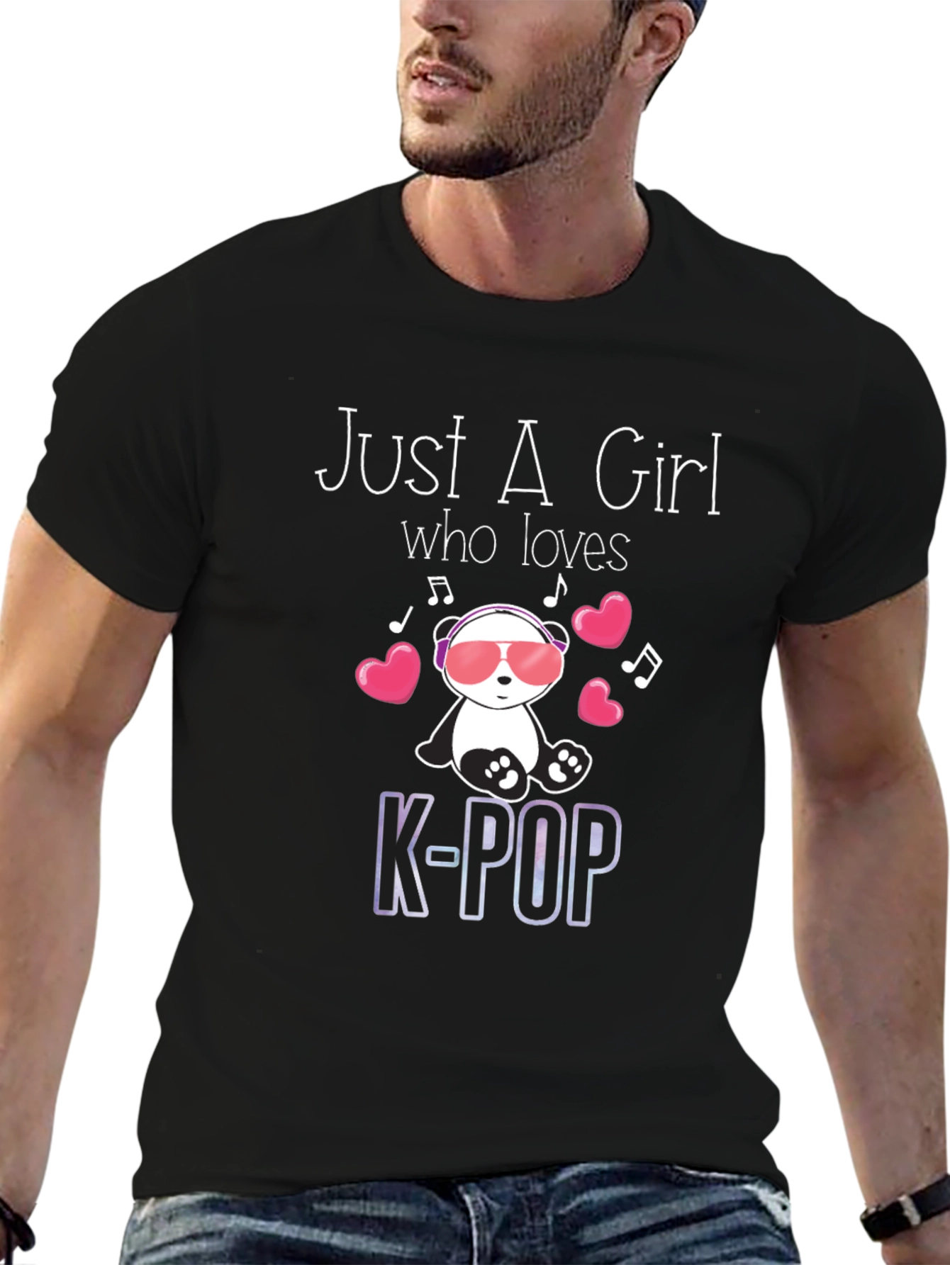 Just A Girl Who Loves K-Pop Panda T-Shirt