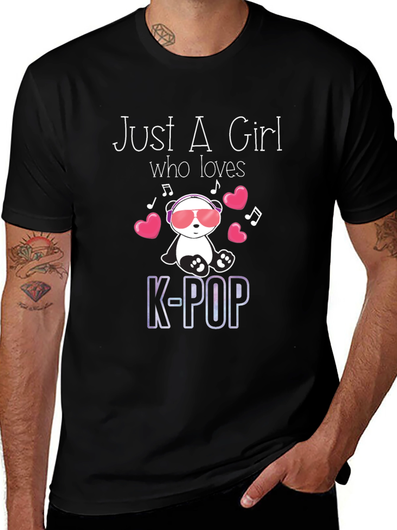 Just A Girl Who Loves K-Pop Panda T-Shirt