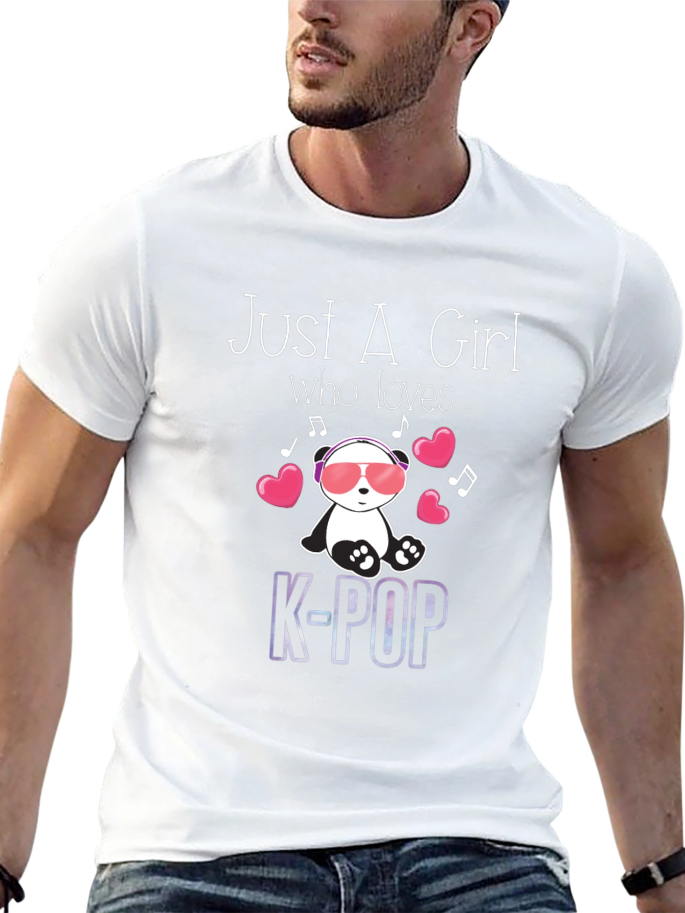 Just A Girl Who Loves K-Pop Panda T-Shirt