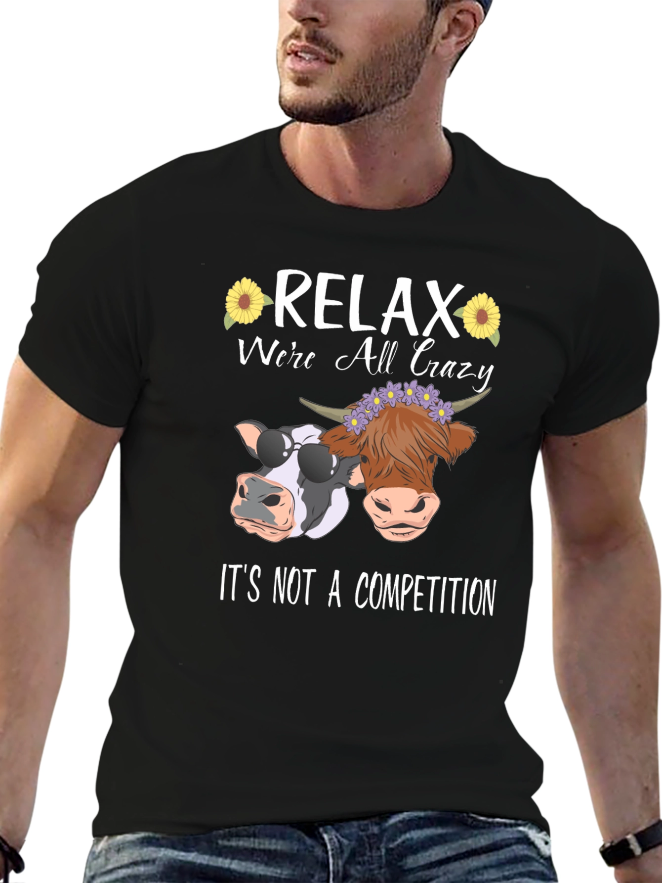 Relax Were All Crazy Black T-Shirt