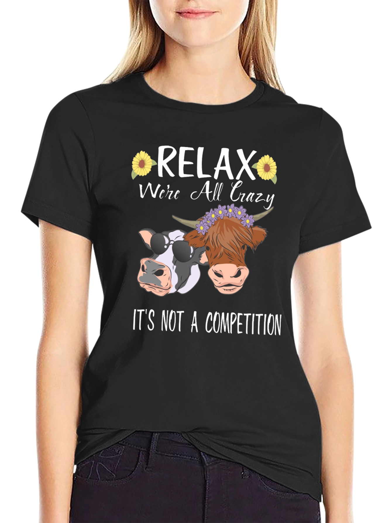 Relax Were All Crazy Black T-Shirt