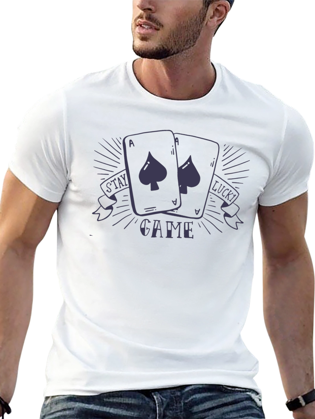 Stay Lucky Game Black Graphic Tee