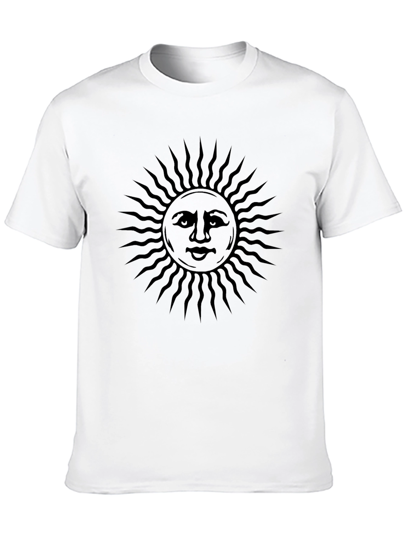 Sun Face Graphic Tee - Soft Cotton Blend