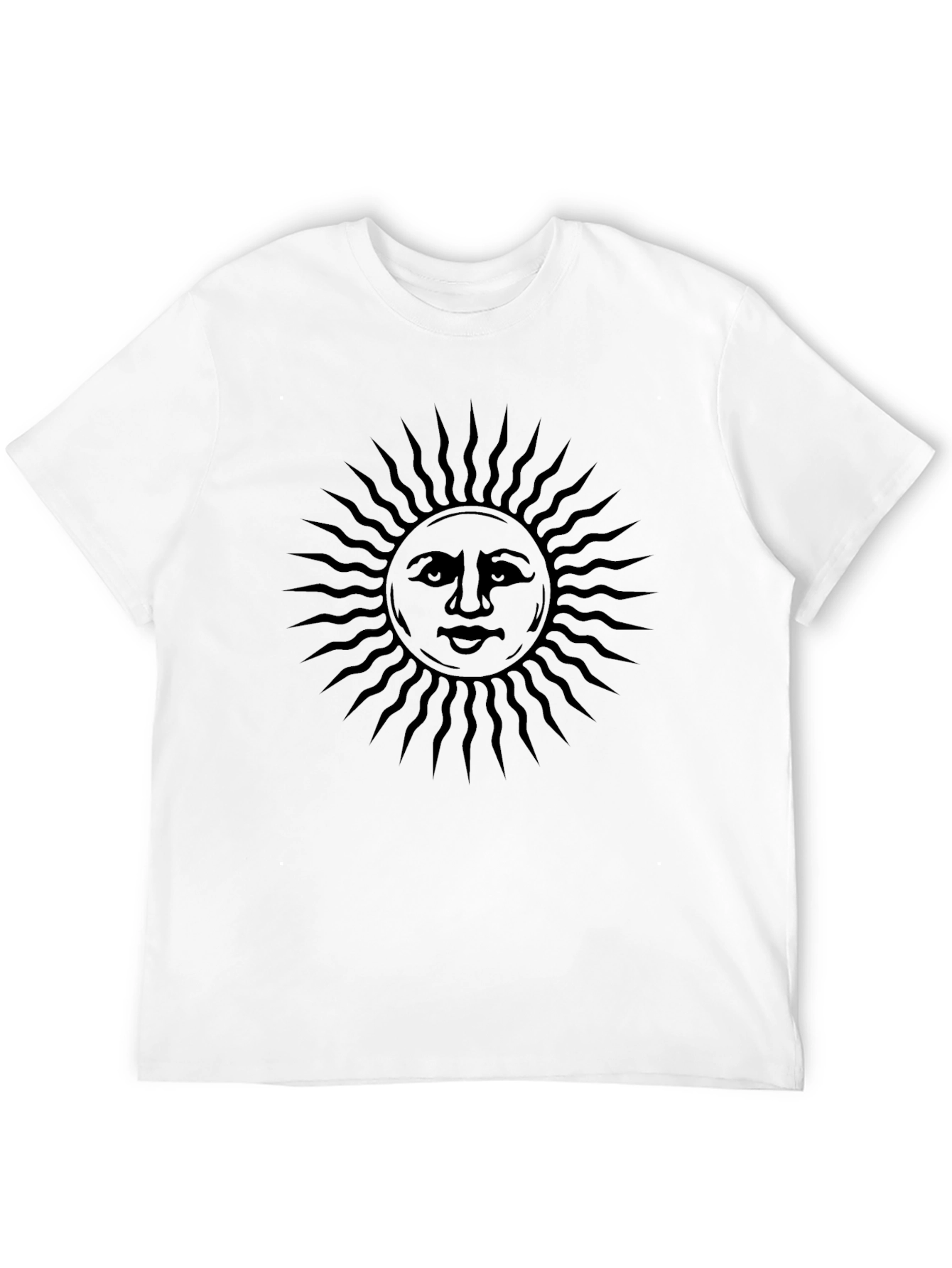 Sun Face Graphic Tee - Soft Cotton Blend