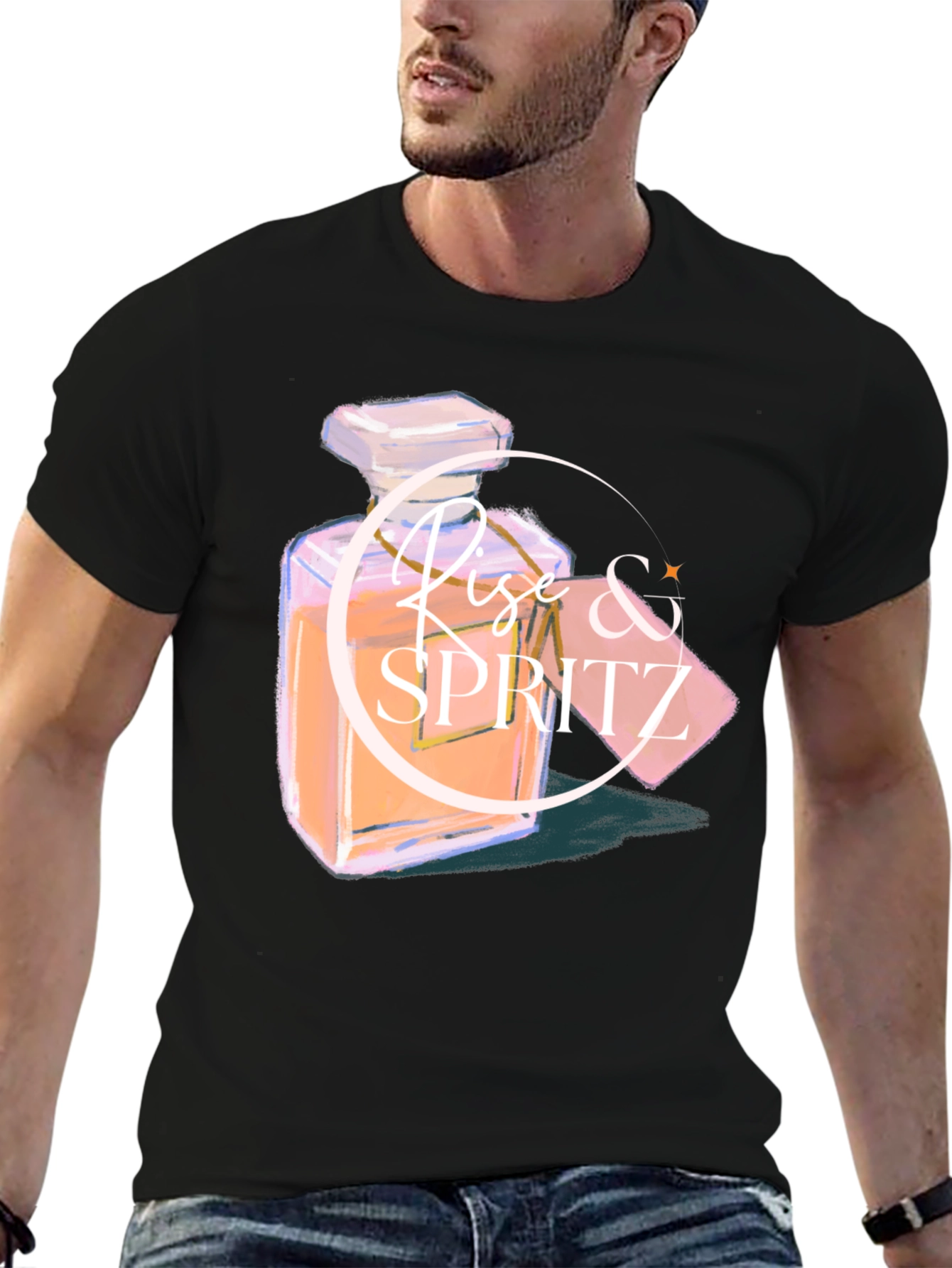 Rise & Spritz Black Graphic Tee
