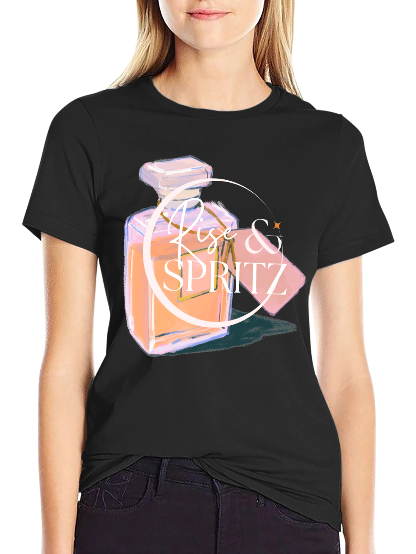 Rise & Spritz Black Graphic Tee