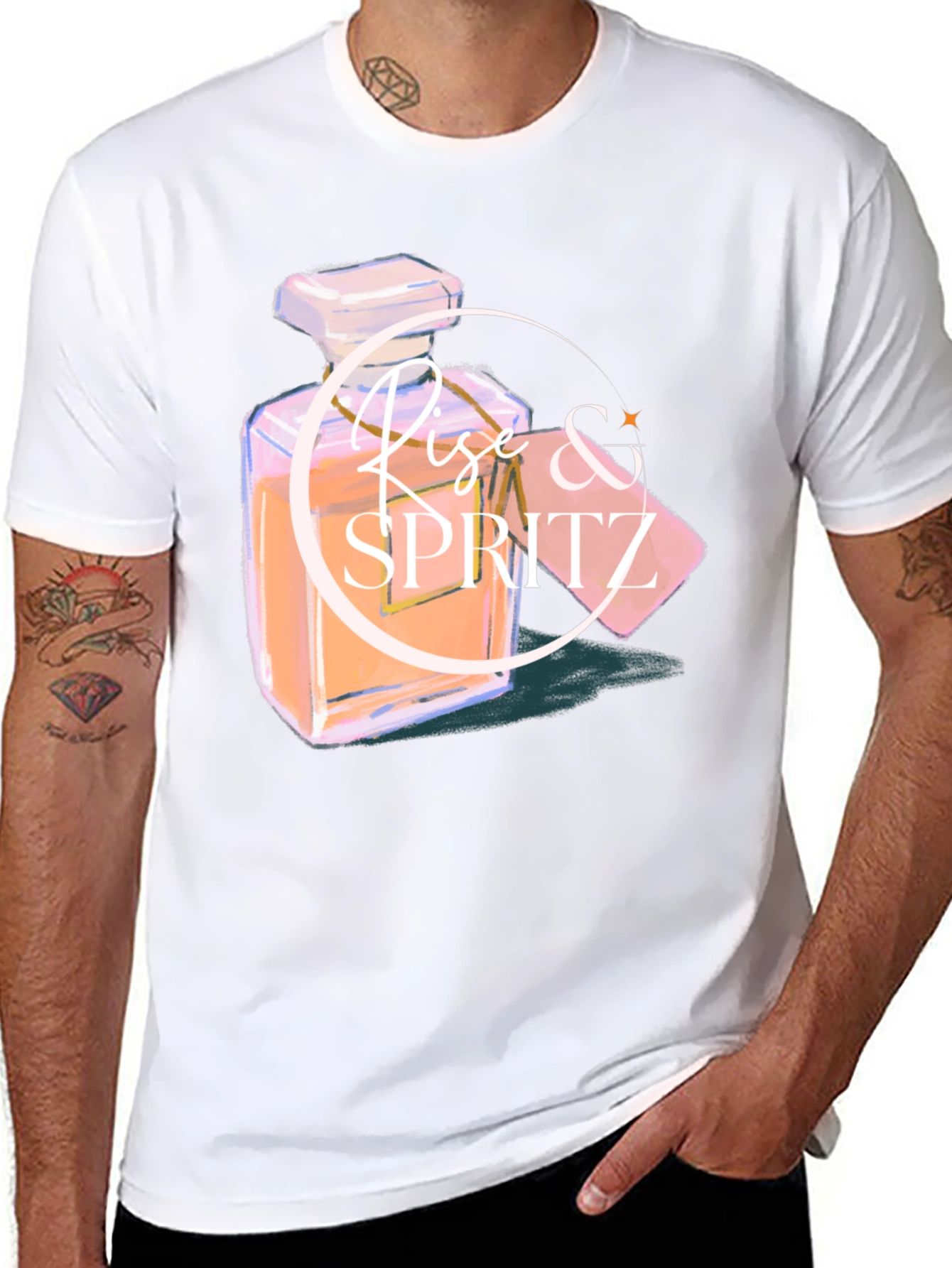 Rise & Spritz Black Graphic Tee