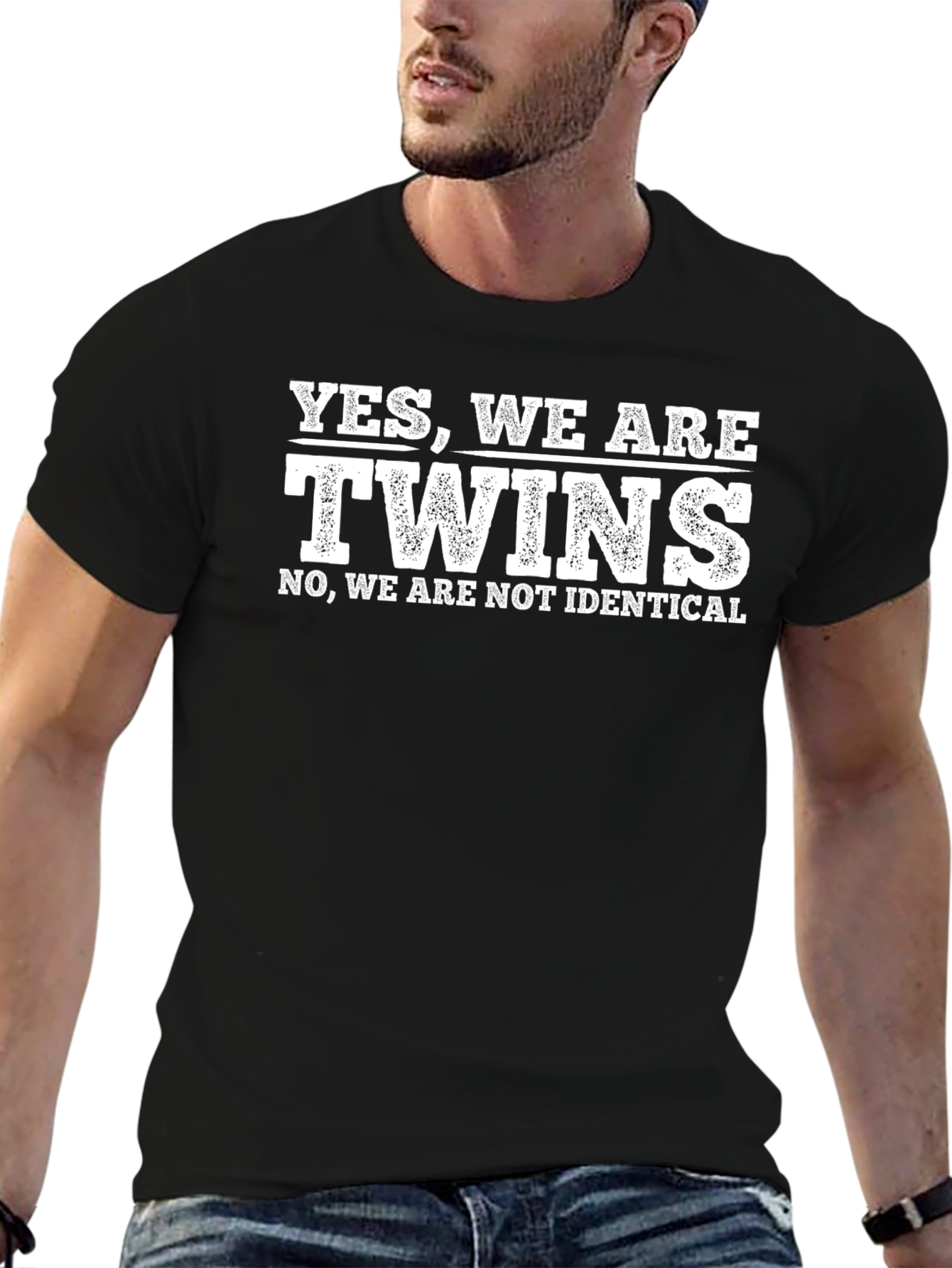 Twins T-Shirt: Yes We Are Twins Not Identical
