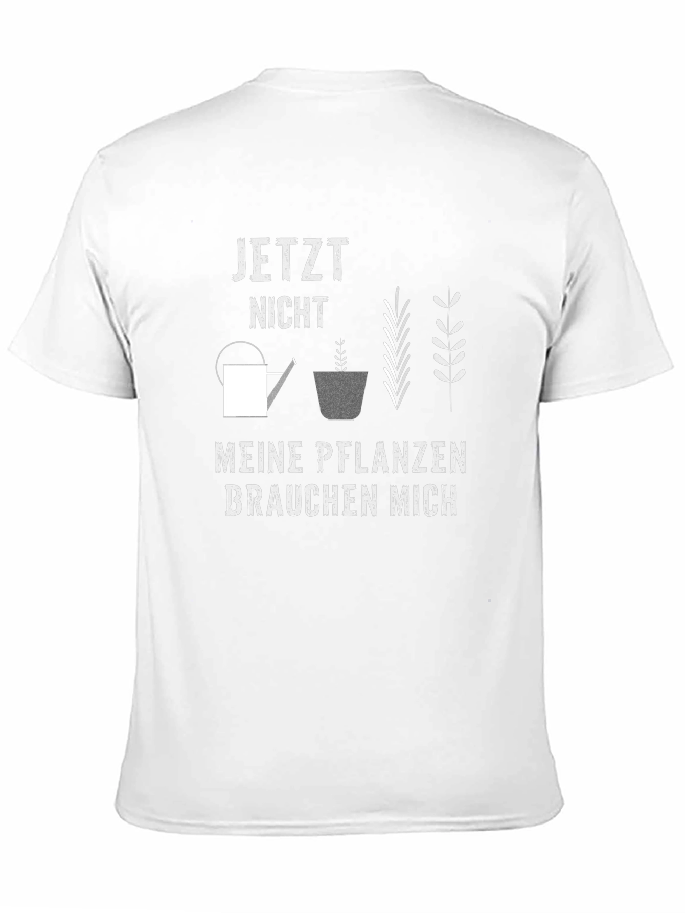 Gardening T-Shirt: Meine Pflanzen Brauchen Mich Black Cotton Tee