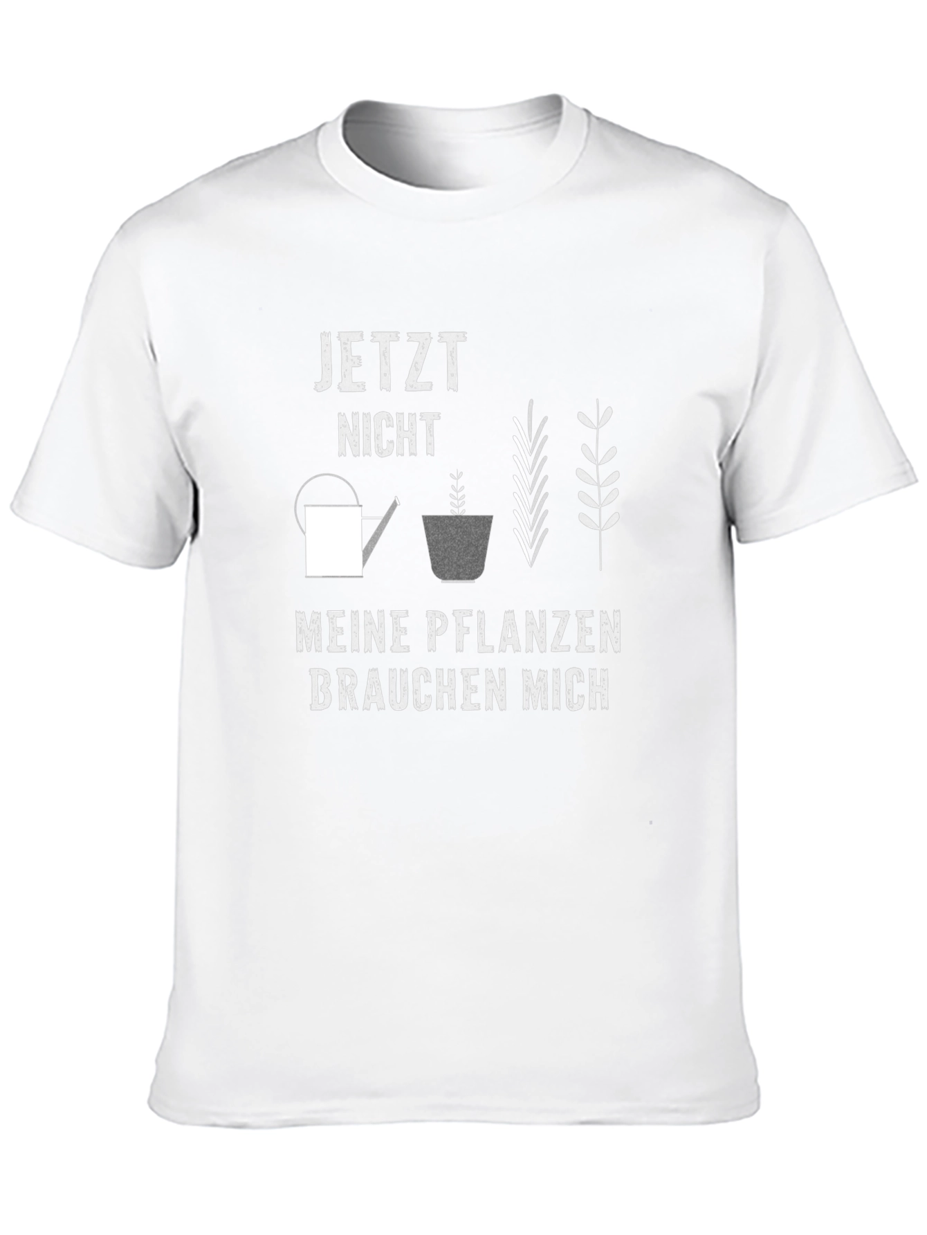 Gardening T-Shirt: Meine Pflanzen Brauchen Mich Black Cotton Tee