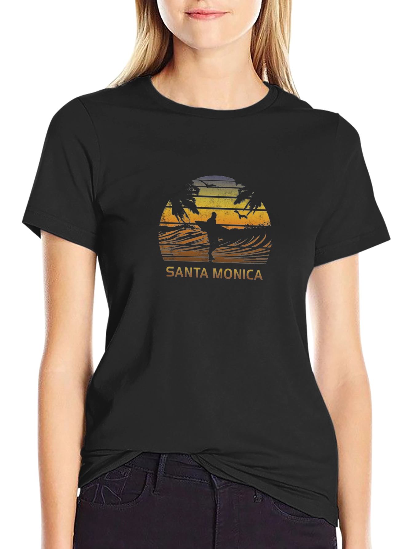 Santa Monica Surfer Graphic Tee
