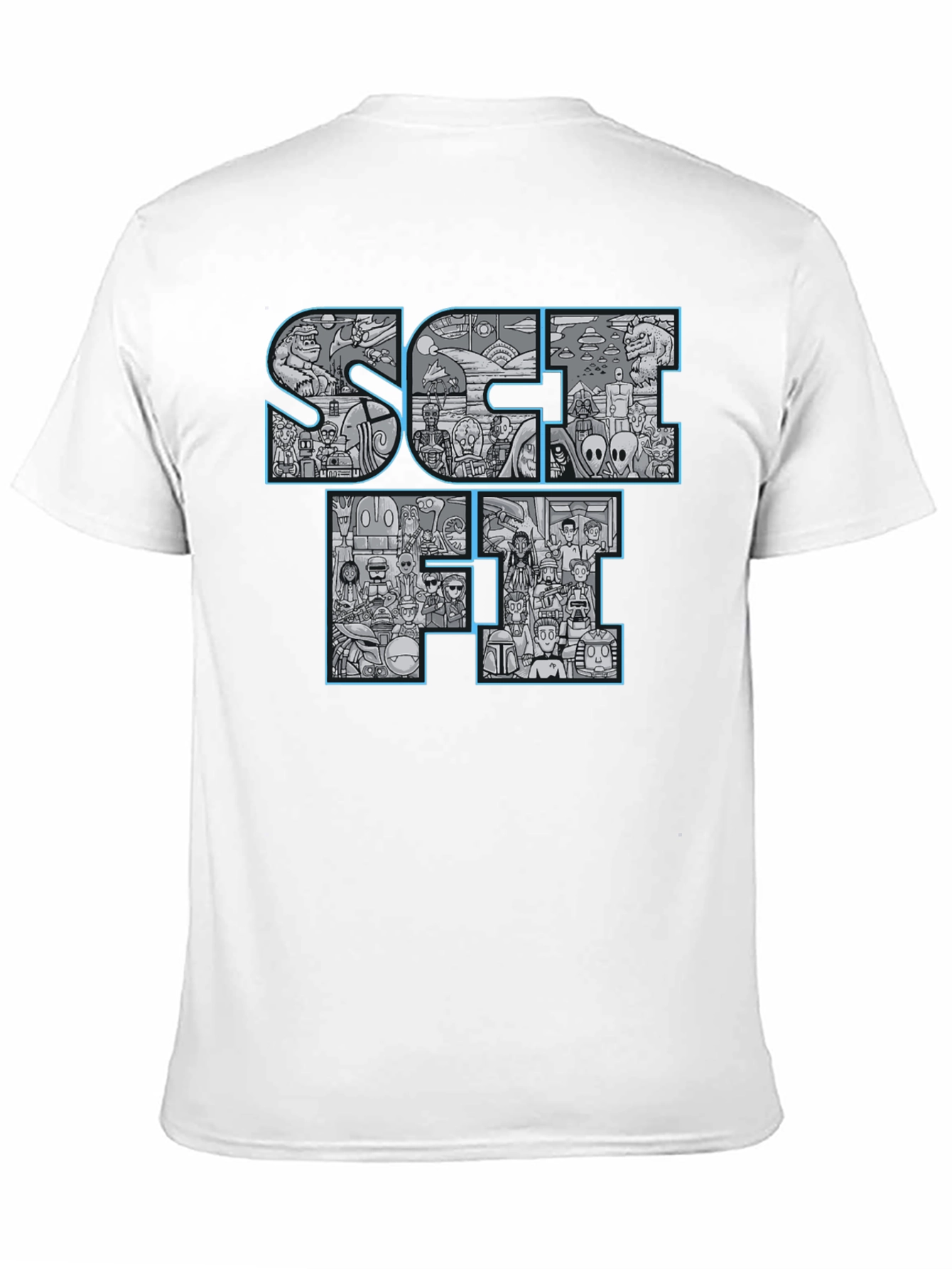 Sci-Fi Icons Graphic Print Black T-Shirt