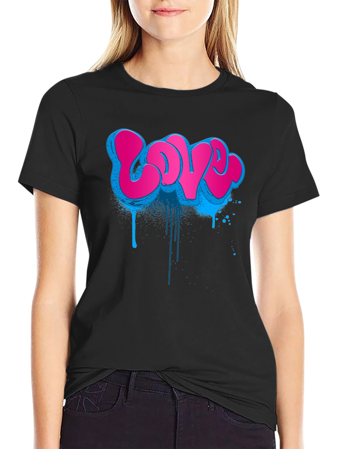 Graffiti Love T-Shirt - Urban Style Black Tee