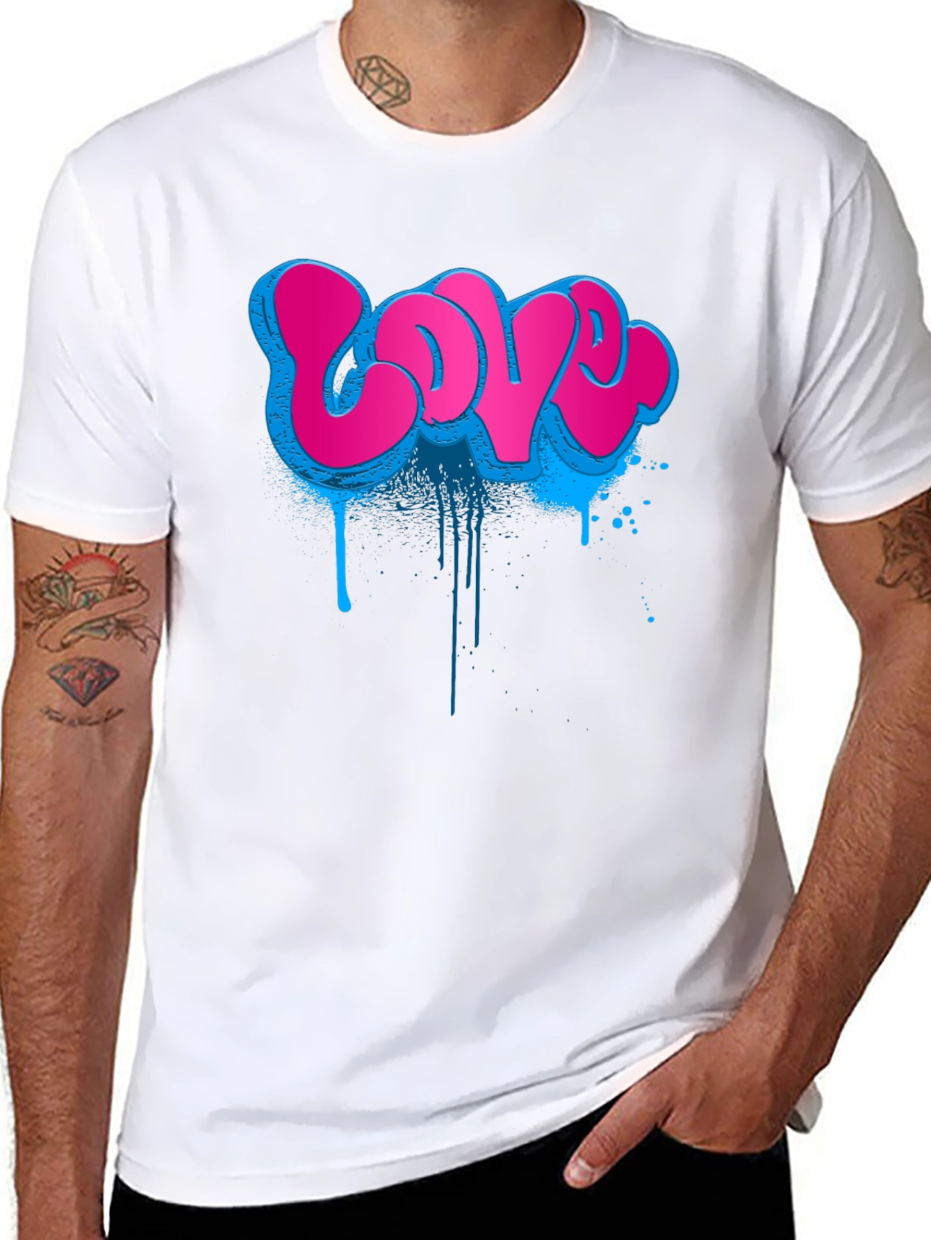 Graffiti Love T-Shirt - Urban Style Black Tee