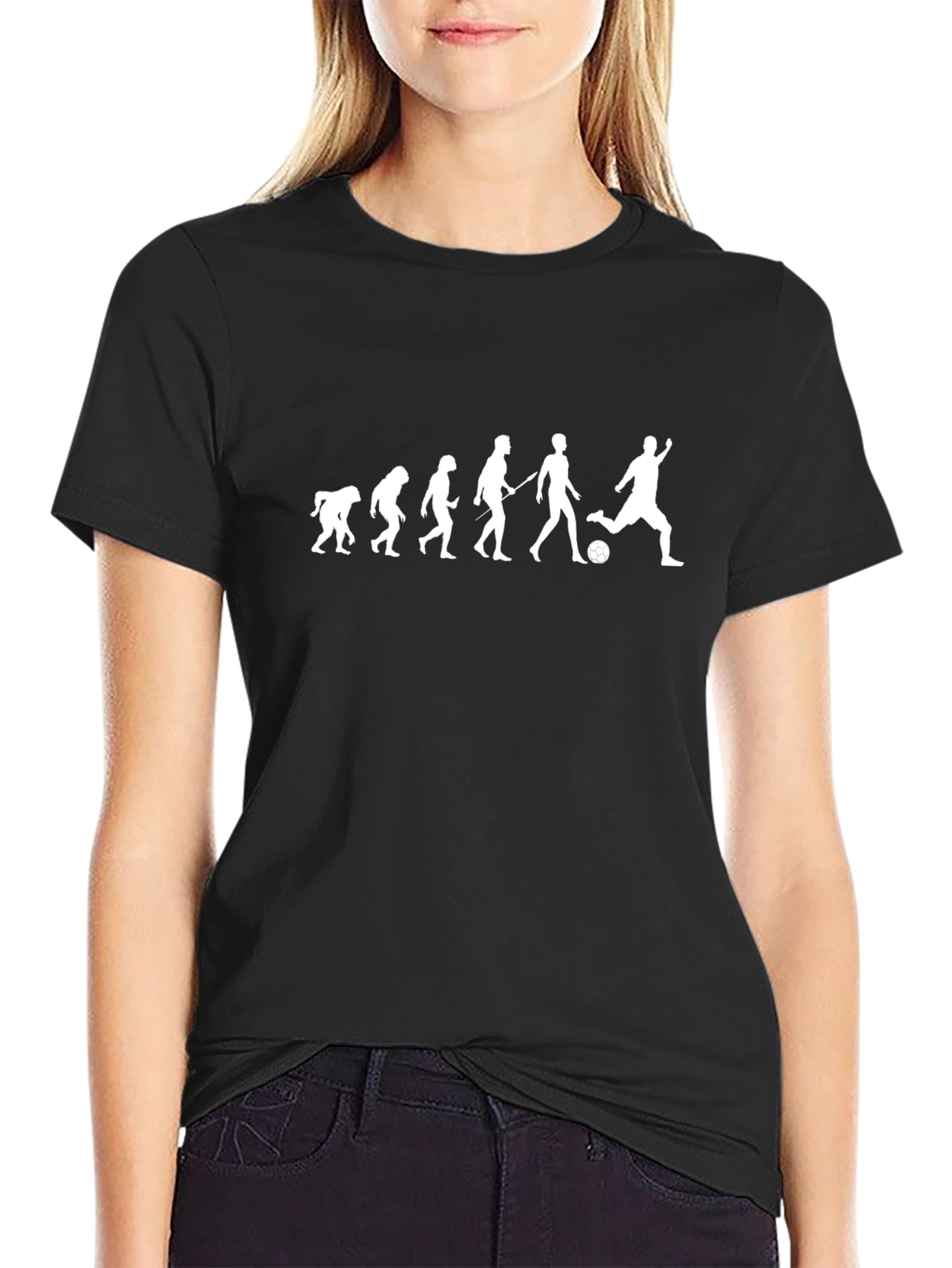 Evolution of Soccer Black T-Shirt