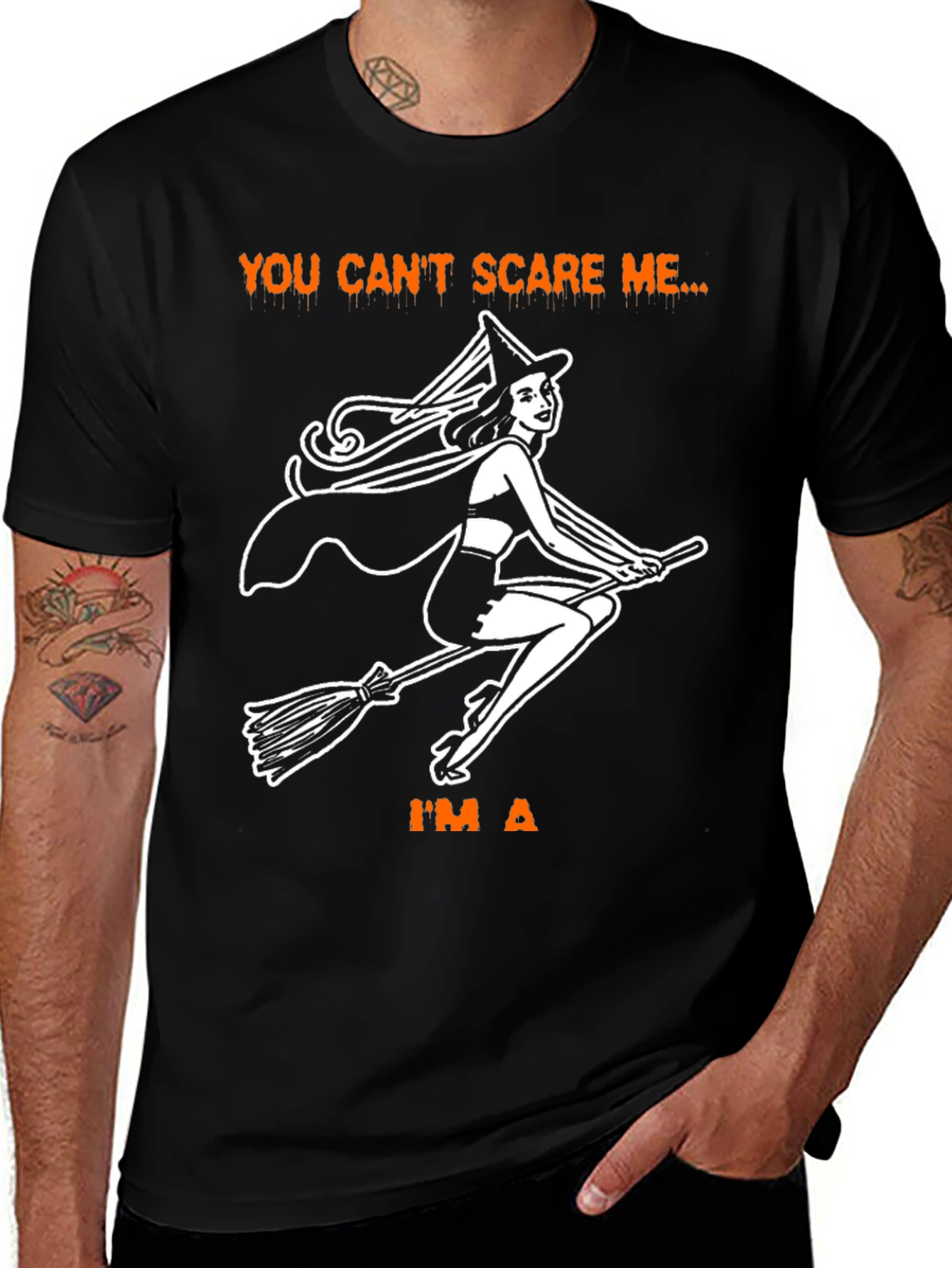 Halloween Witch T-Shirt - You Cant Scare Me!
