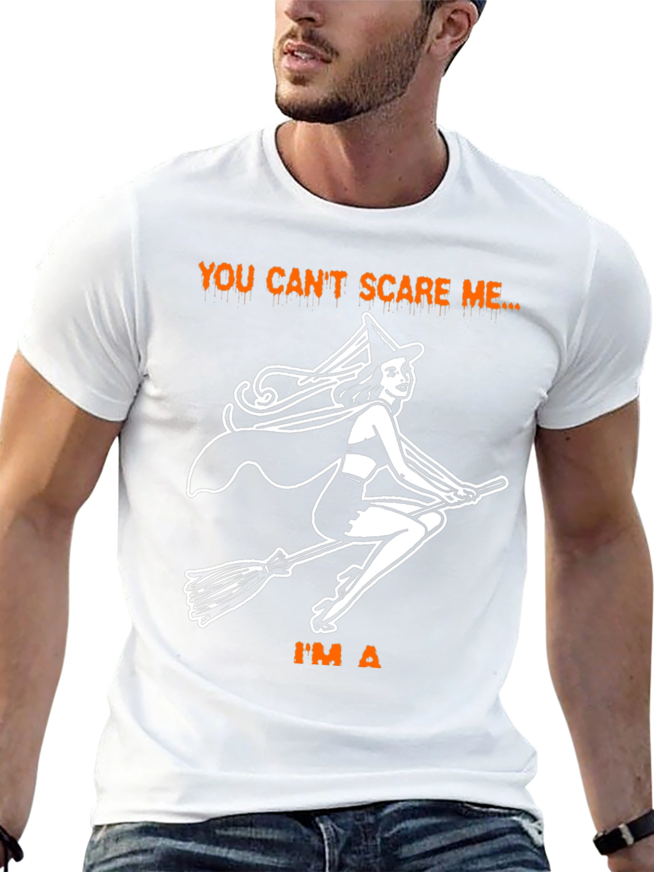 Halloween Witch T-Shirt - You Cant Scare Me!