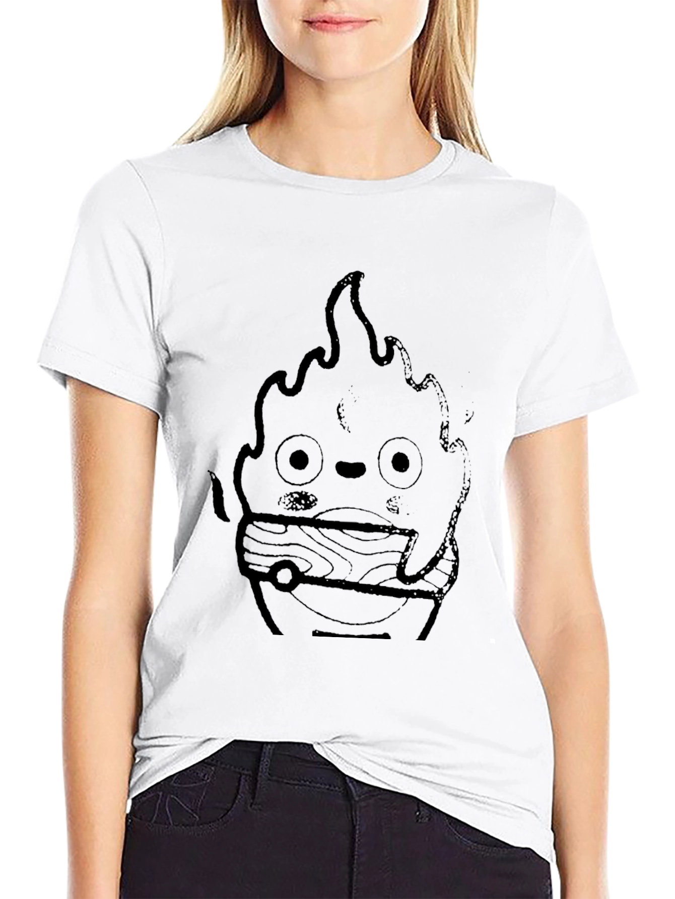 Calcifer Fire Graphic Tee - Soft Cotton T-Shirt