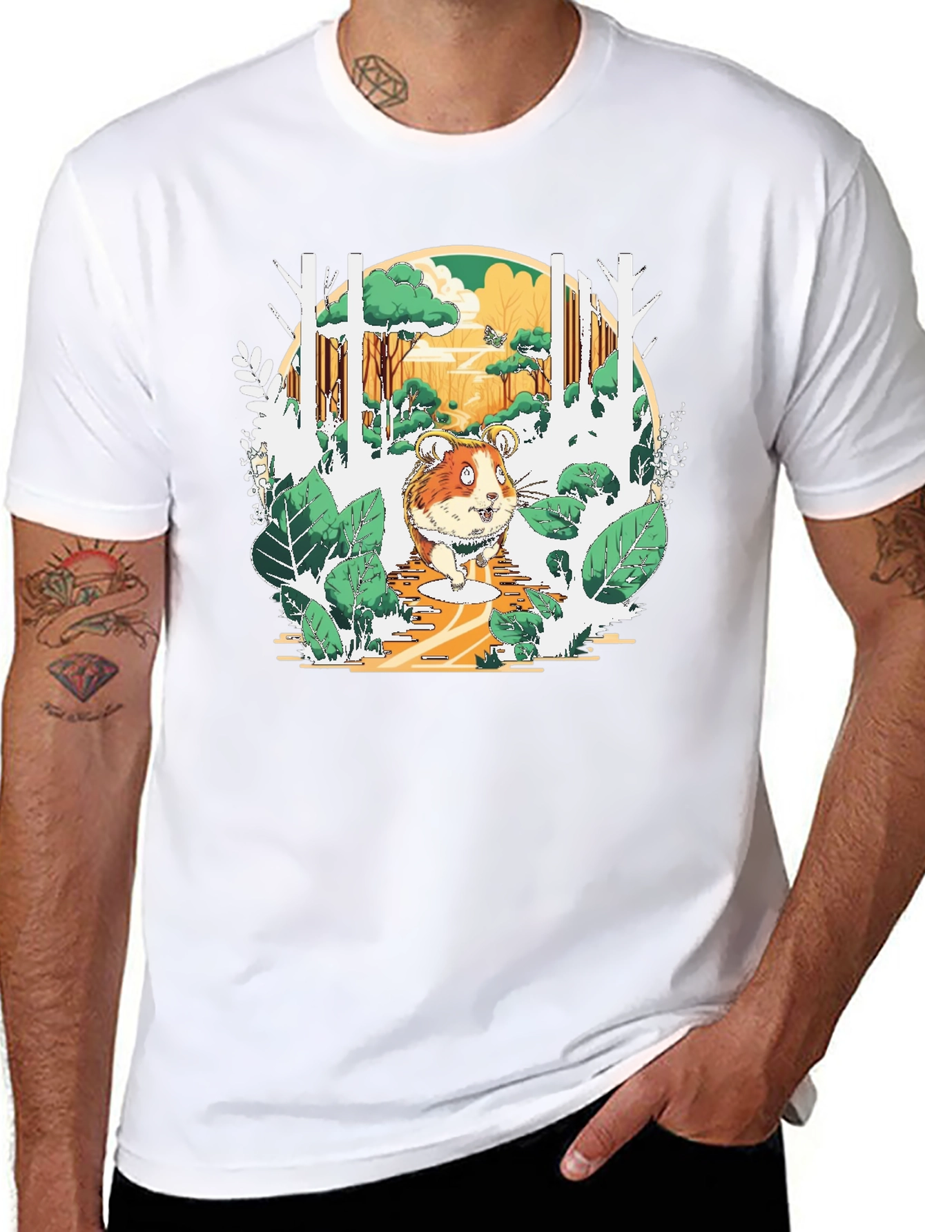 Guinea Pig Forest Graphic Tee - Black