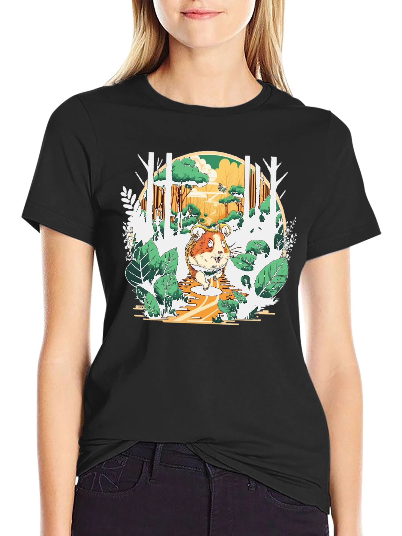 Guinea Pig Forest Graphic Tee - Black