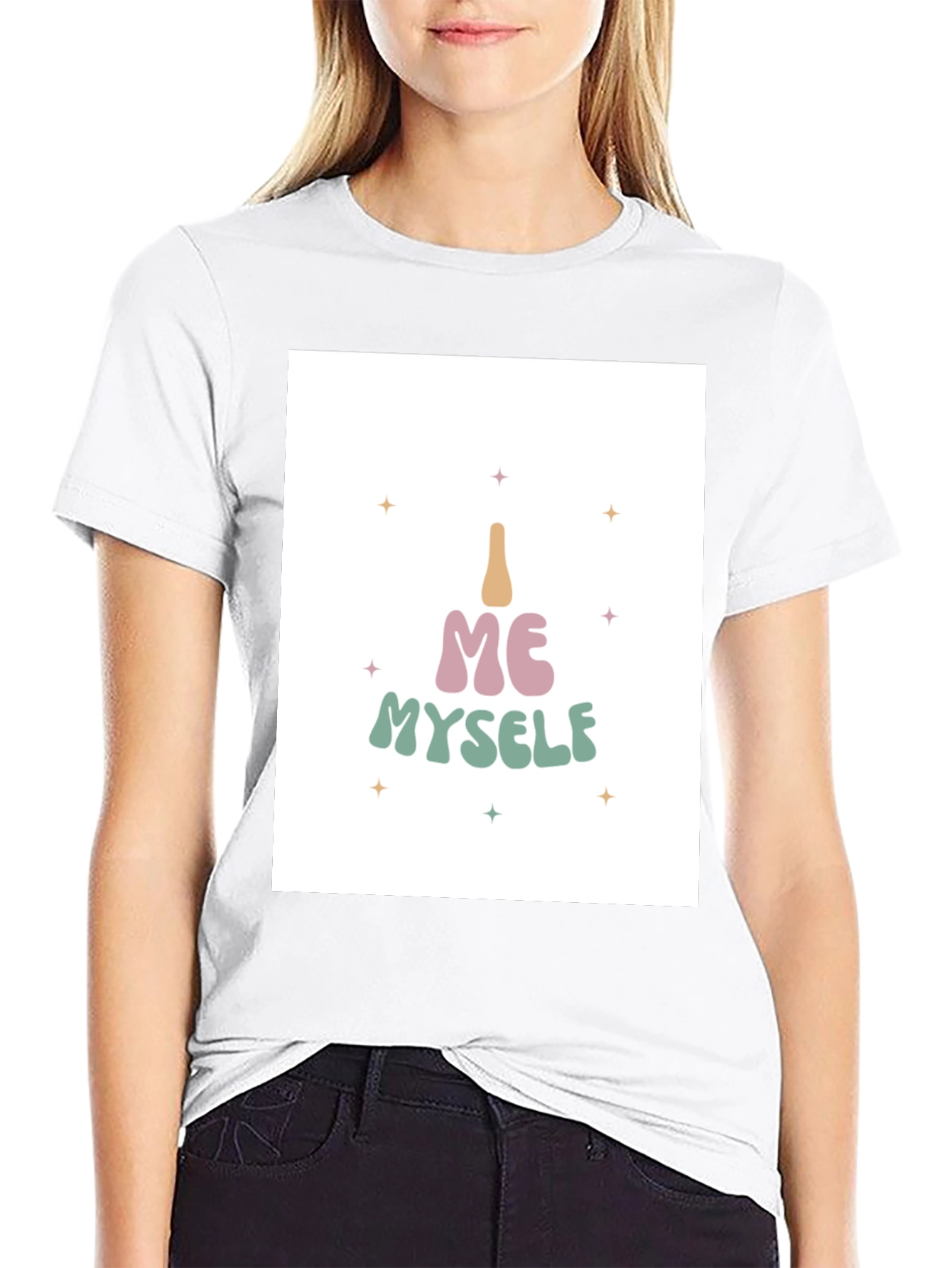 I Me Myself T-Shirt - Black Cotton Tee