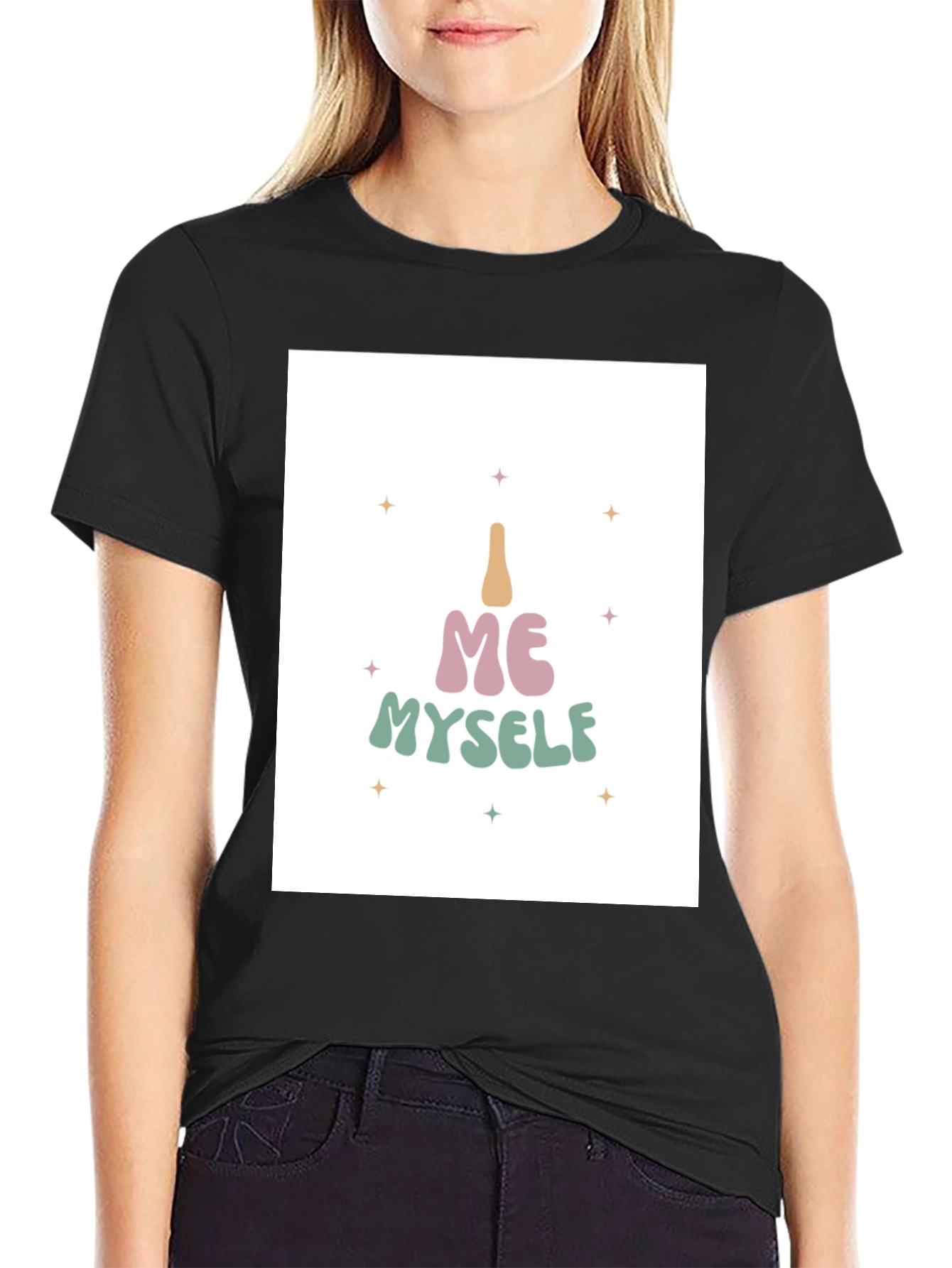 I Me Myself T-Shirt - Black Cotton Tee