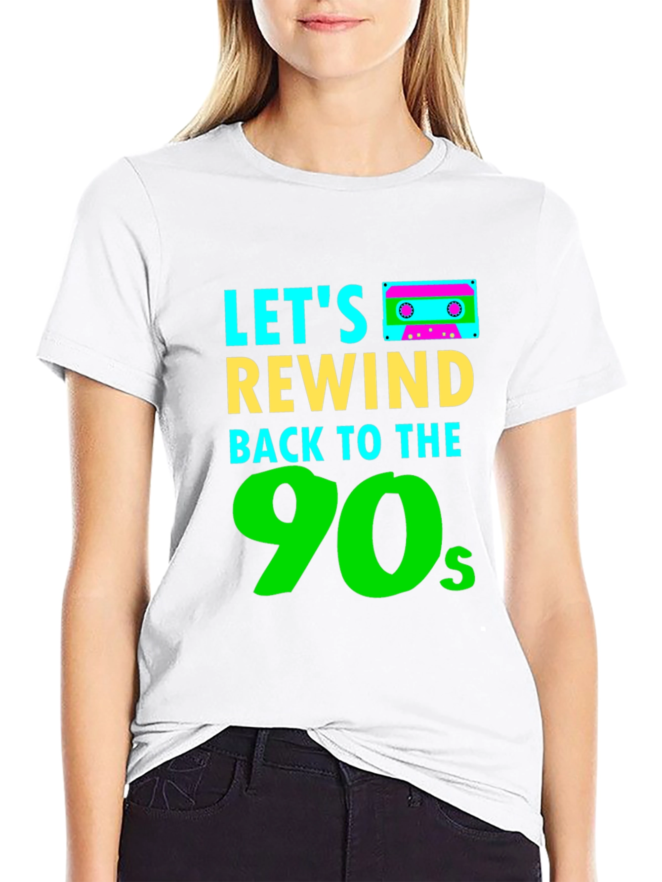 Lets Rewind Back to the 90s Black T-Shirt