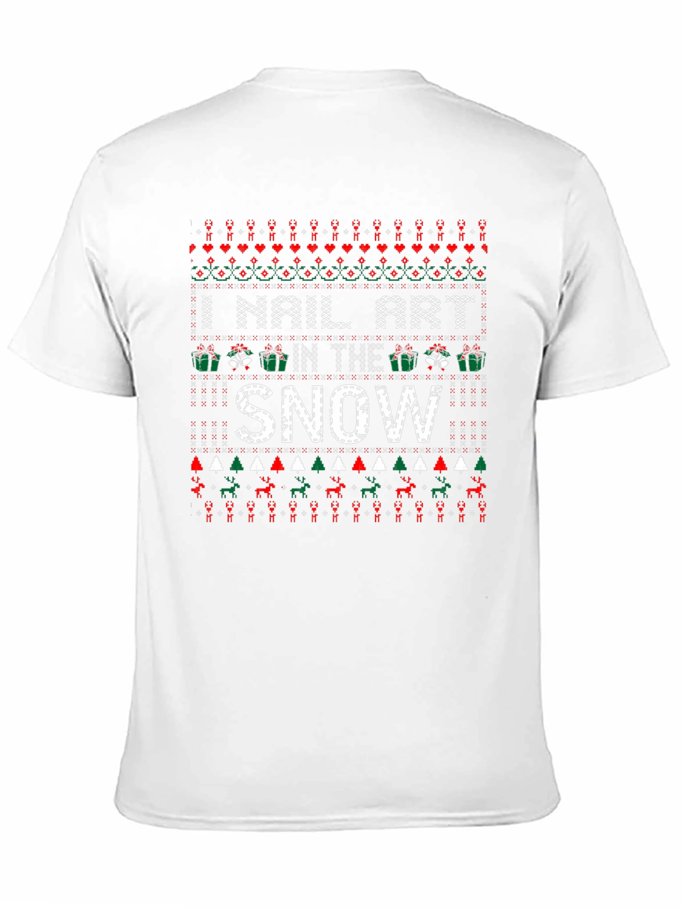 Nail Art In The Snow Ugly Christmas T-Shirt