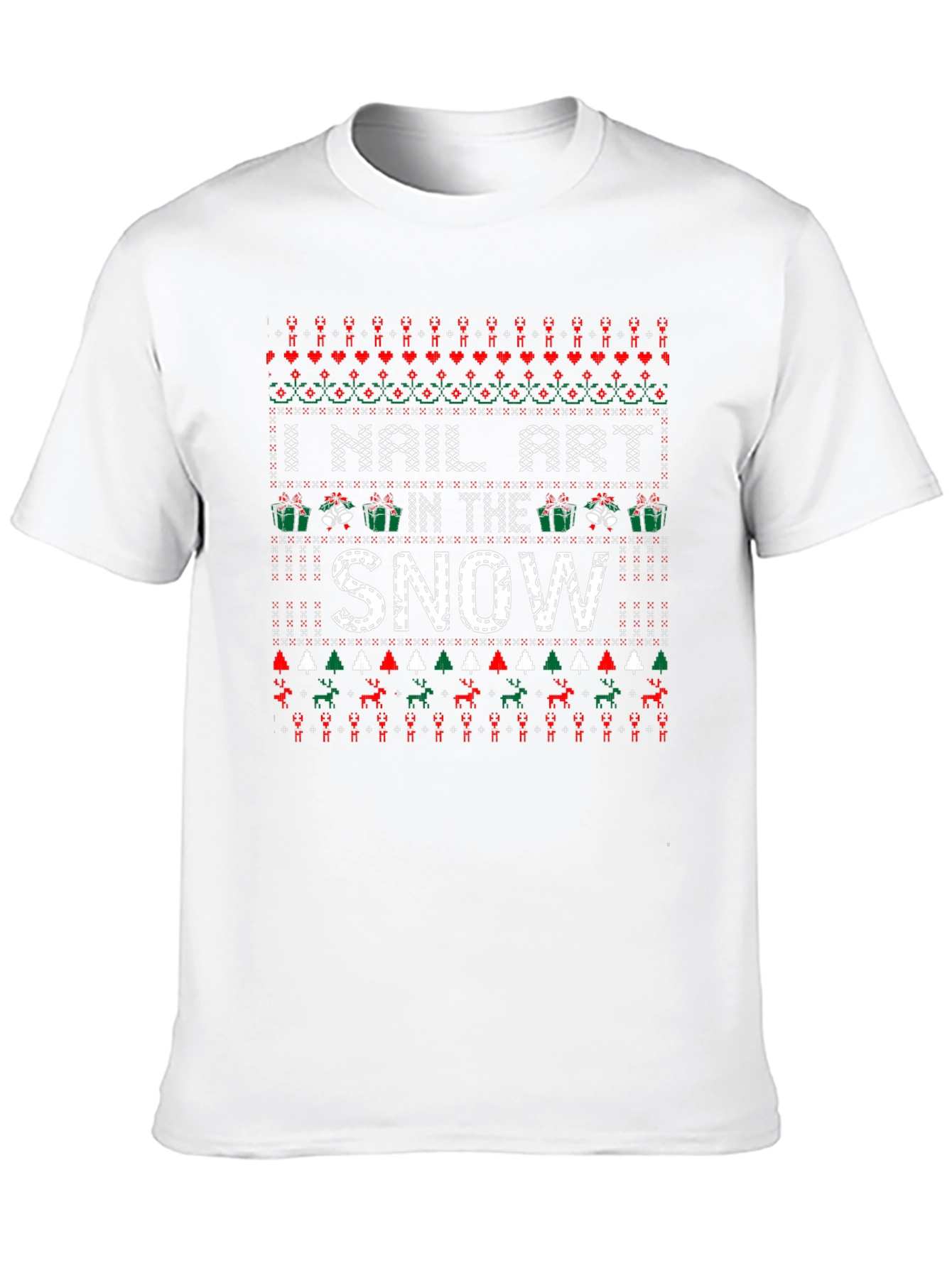 Nail Art In The Snow Ugly Christmas T-Shirt