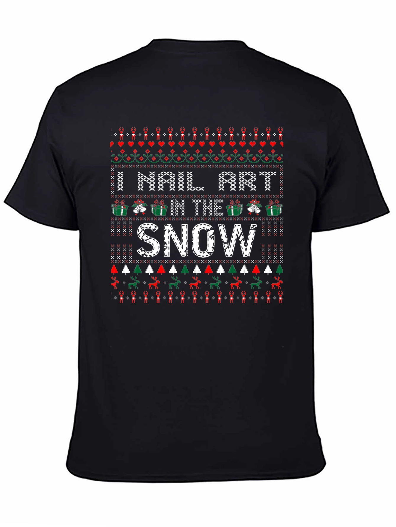 Nail Art In The Snow Ugly Christmas T-Shirt