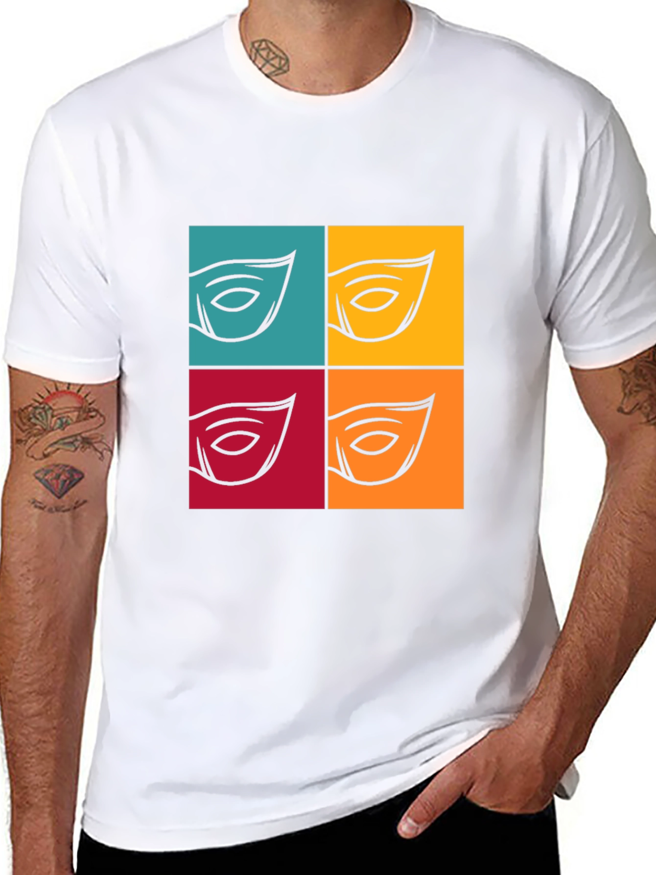 Abstract Eye Graphic T-Shirt - Bold Pop Art Style