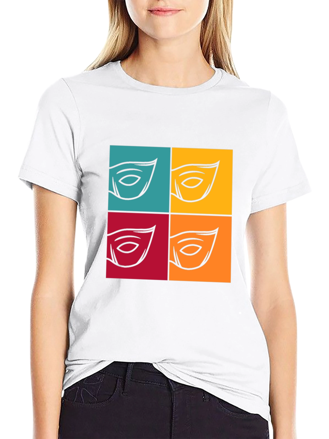 Abstract Eye Graphic T-Shirt - Bold Pop Art Style