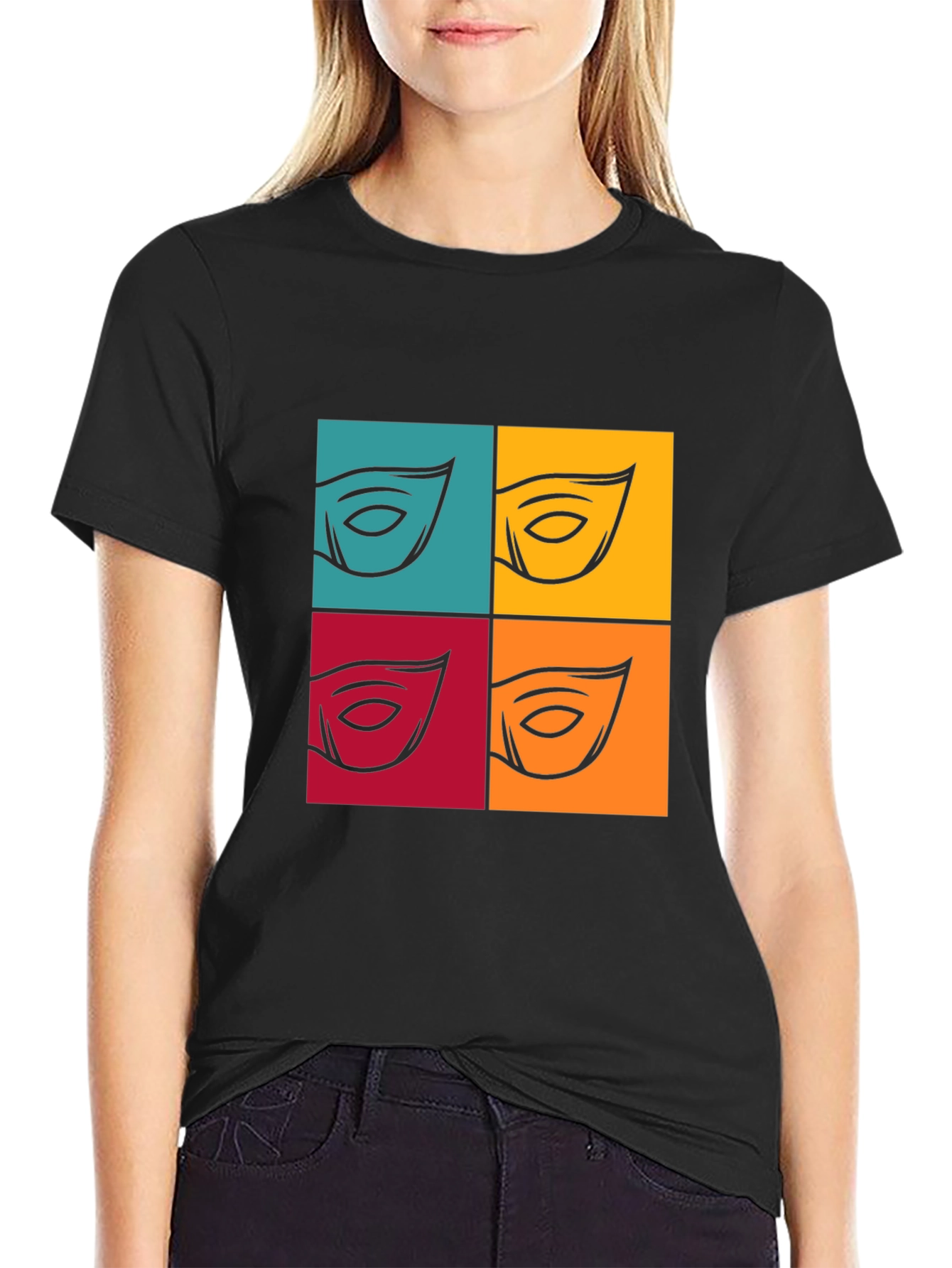 Abstract Eye Graphic T-Shirt - Bold Pop Art Style