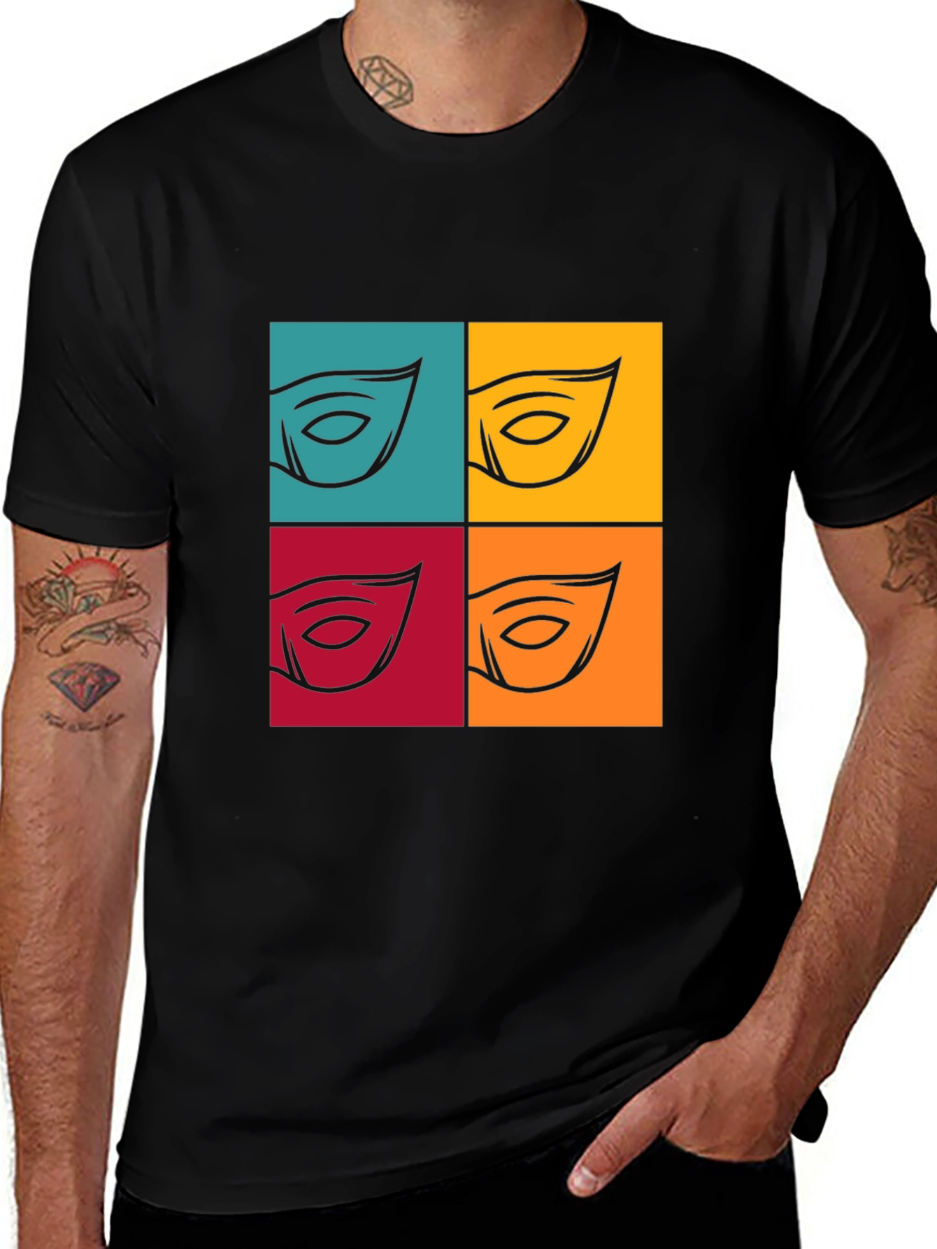 Abstract Eye Graphic T-Shirt - Bold Pop Art Style