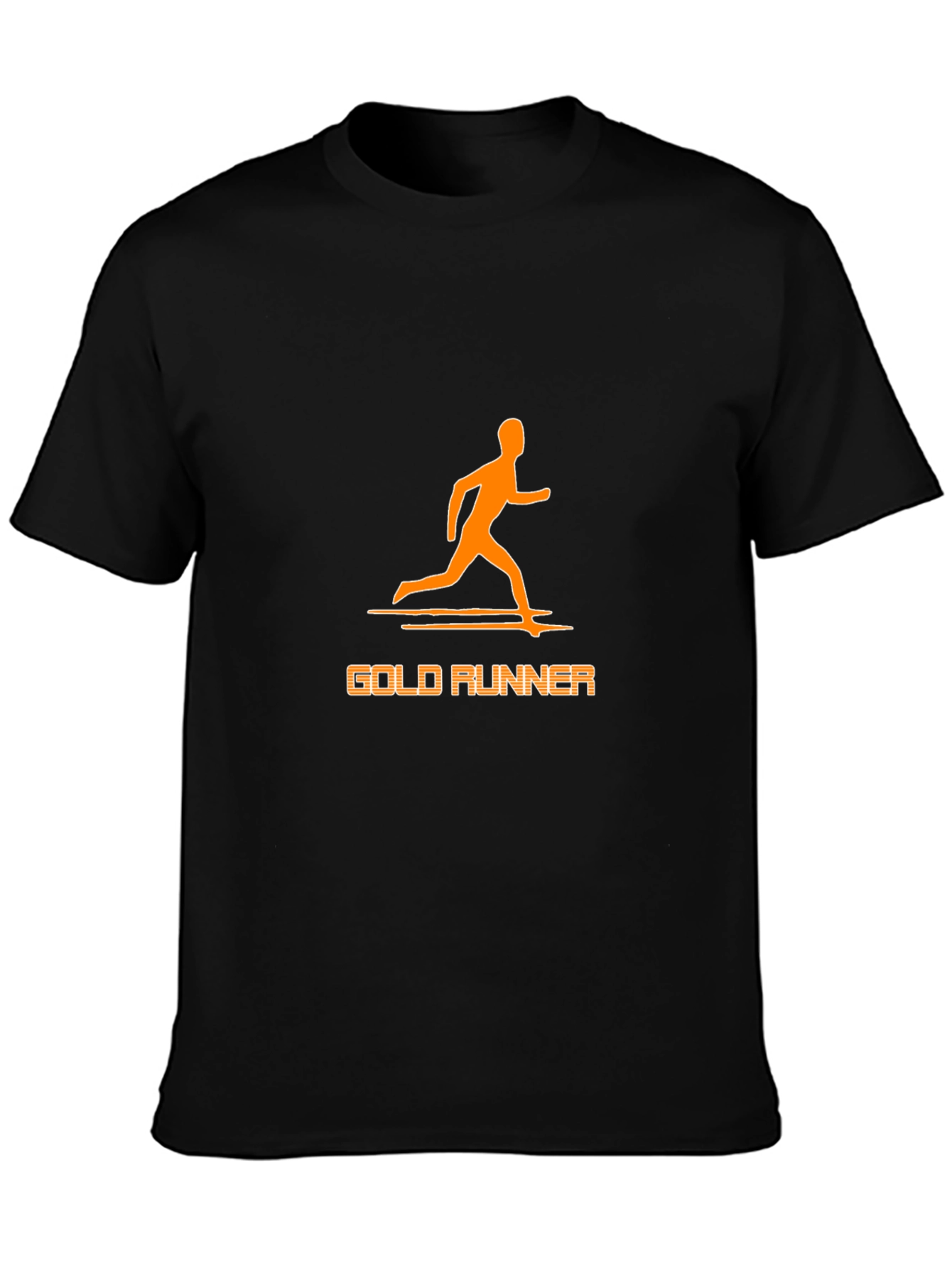 Gold Runner Graphic Tee - Stylish Black T-Shirt