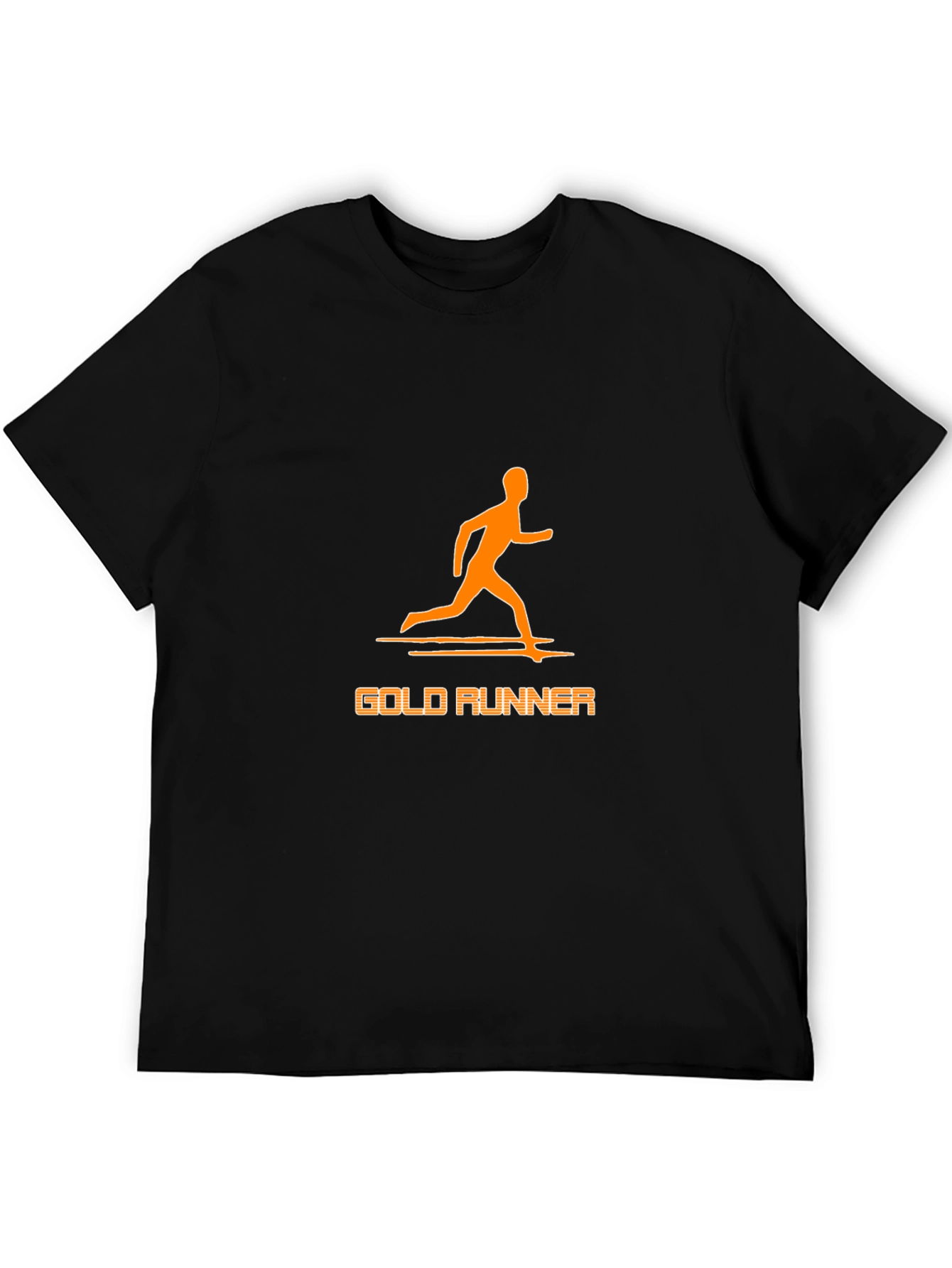 Gold Runner Graphic Tee - Stylish Black T-Shirt