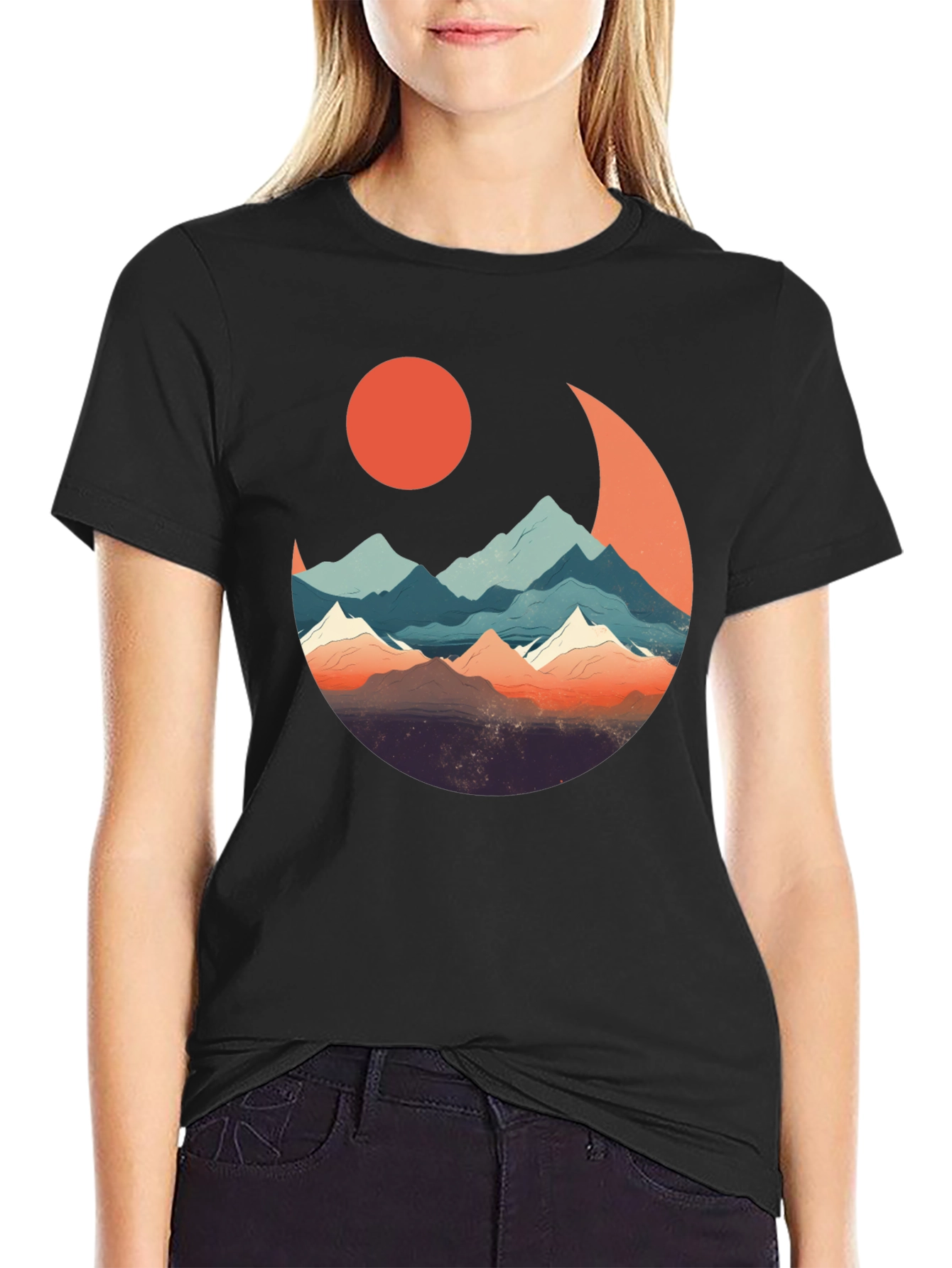 Mountain Moon Graphic Tee - Nature Inspired Design