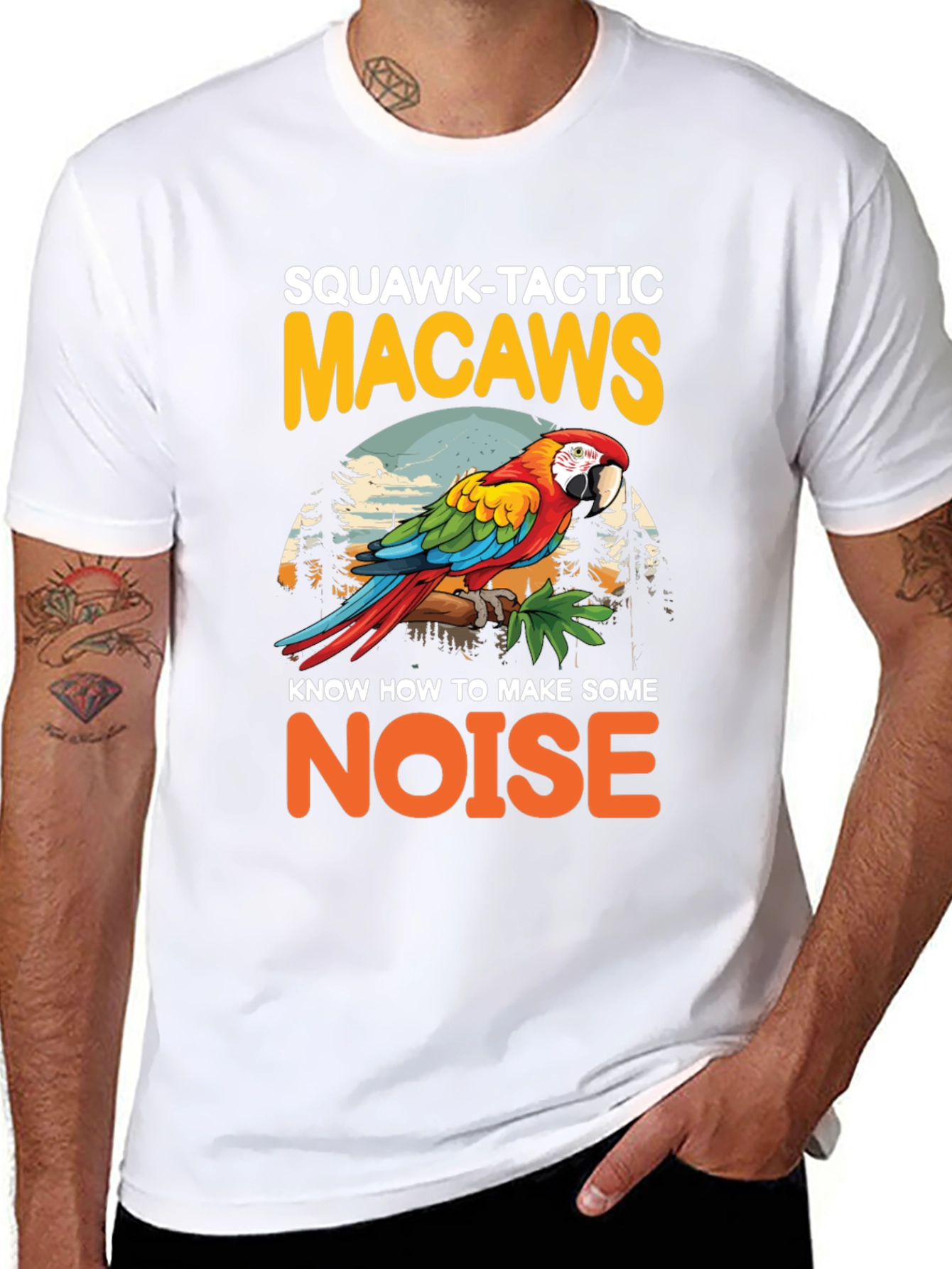Squawk-Tactic Macaws Graphic Tee
