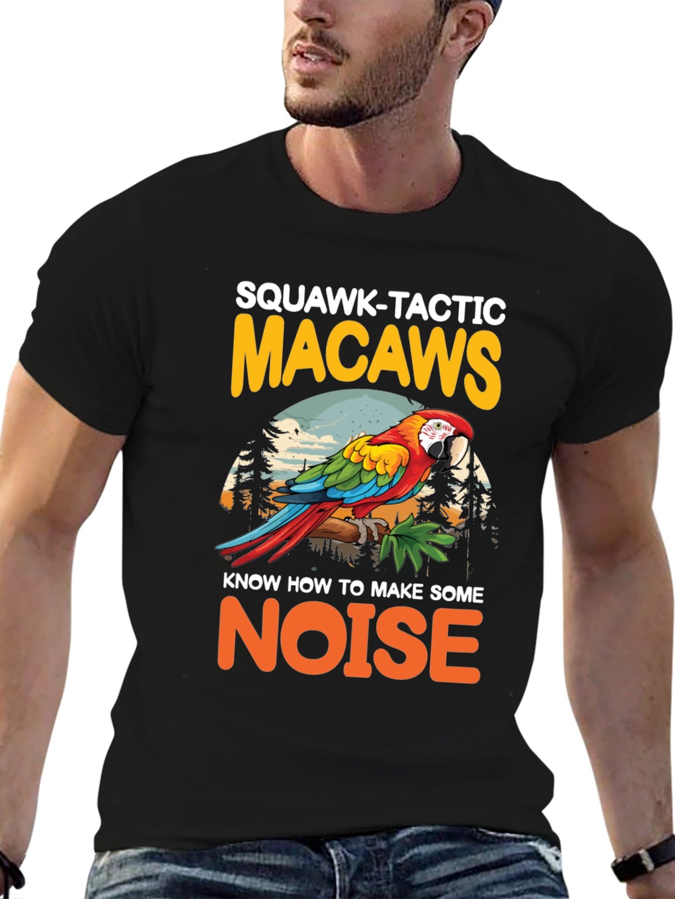 Squawk-Tactic Macaws Graphic Tee