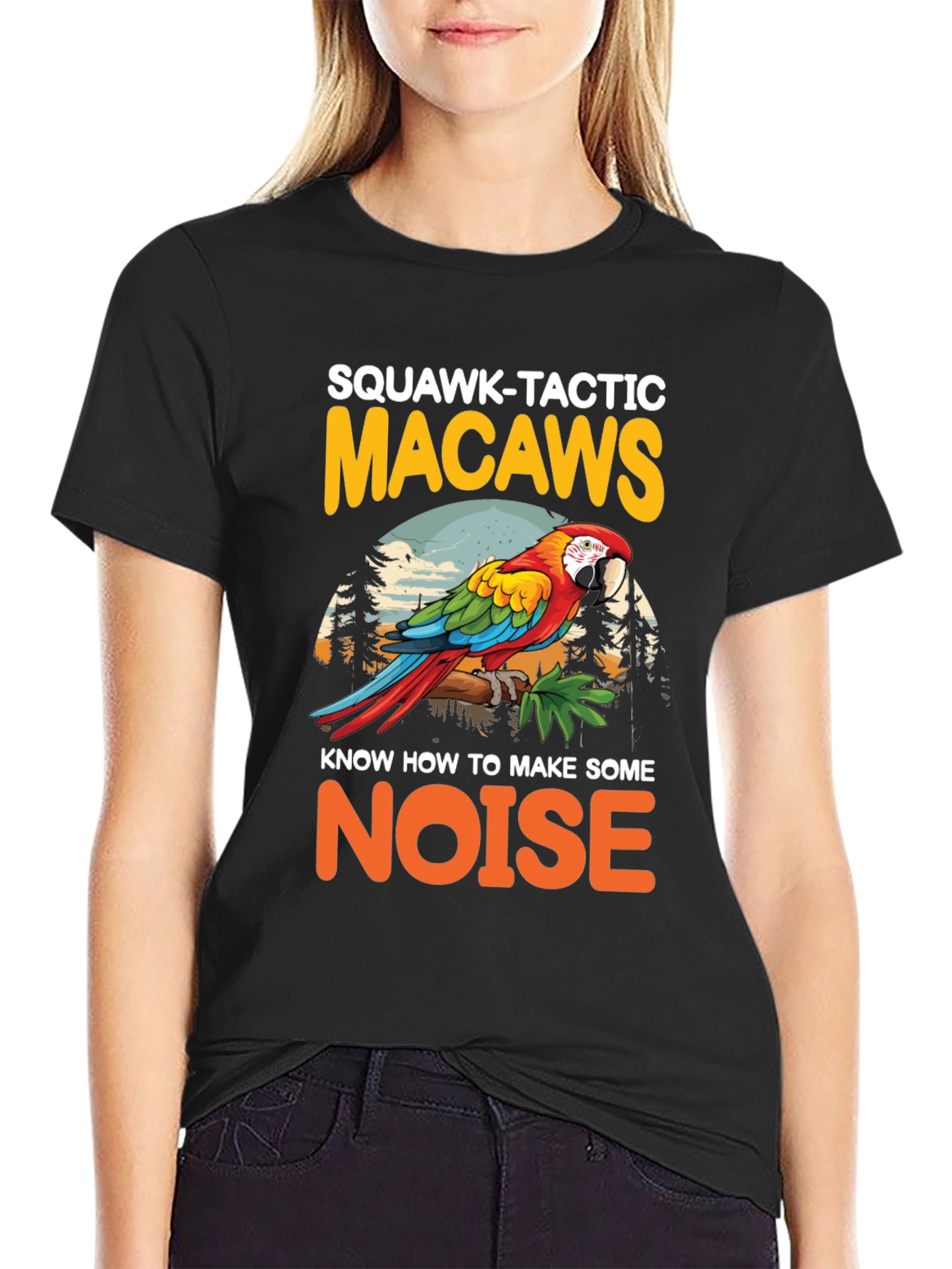 Squawk-Tactic Macaws Graphic Tee