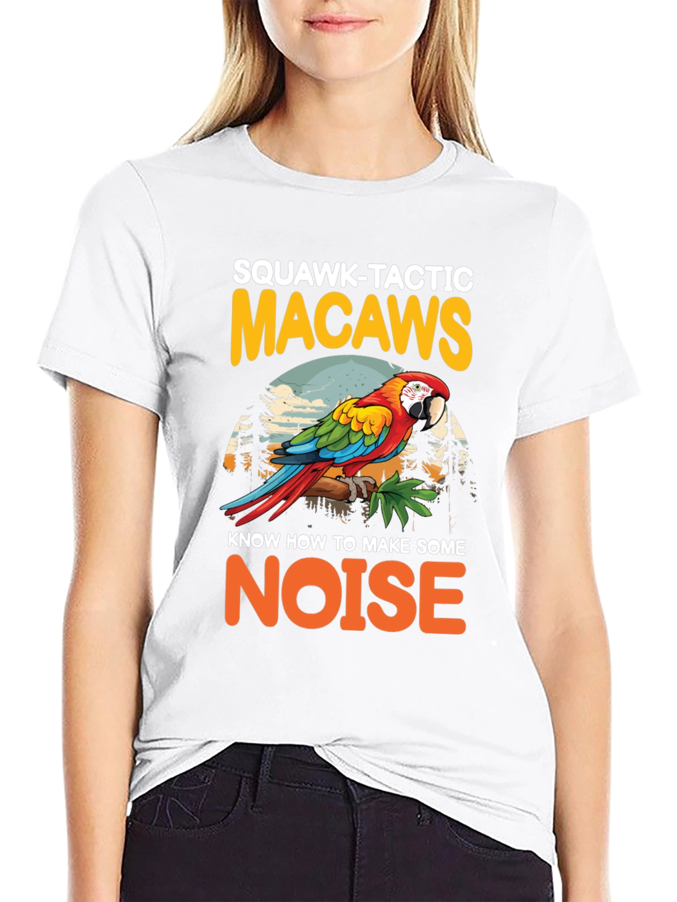 Squawk-Tactic Macaws Graphic Tee
