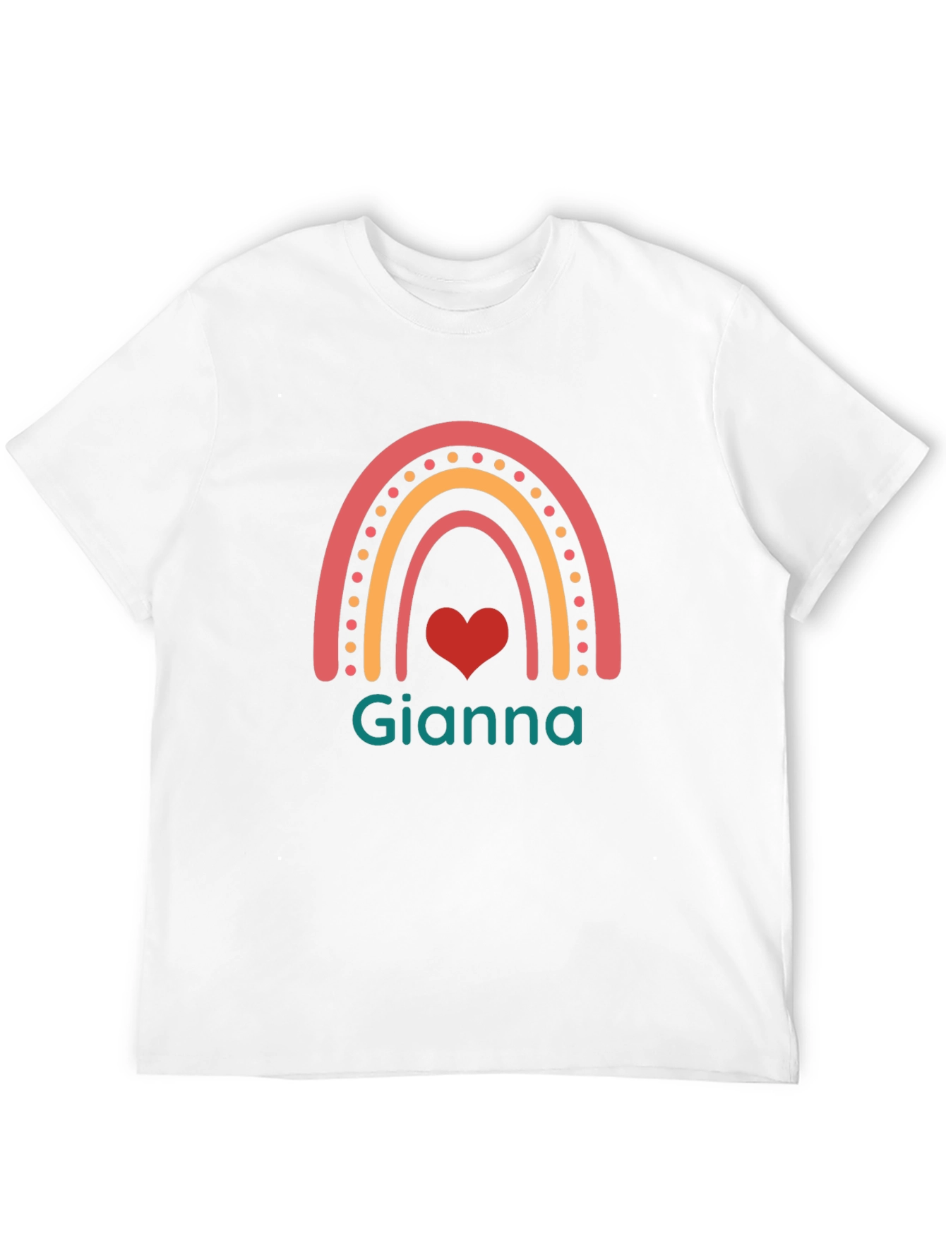 Gianna Rainbow Heart Personalized T-Shirt