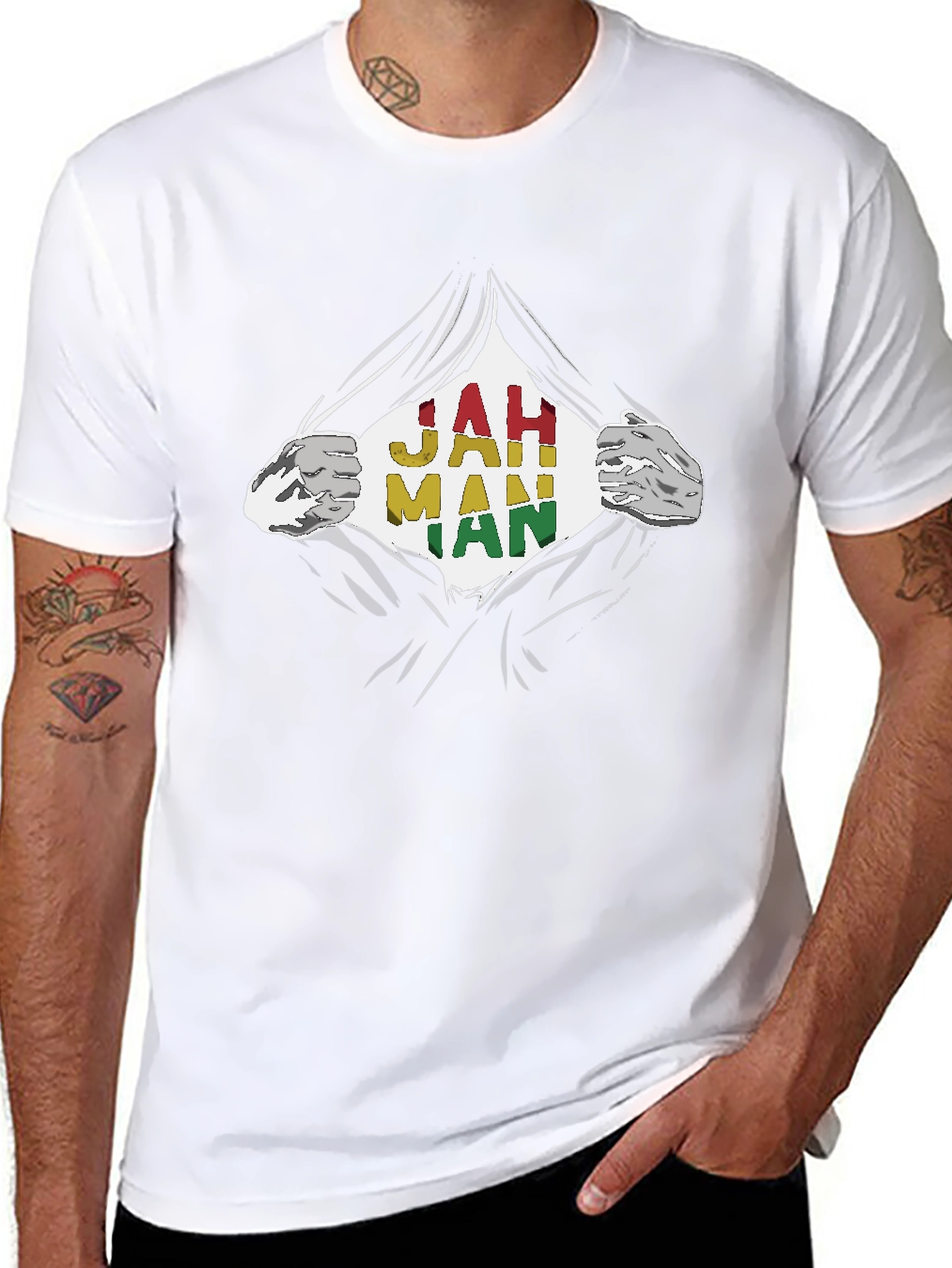 Jah Man Rasta T-Shirt - Graphic Print