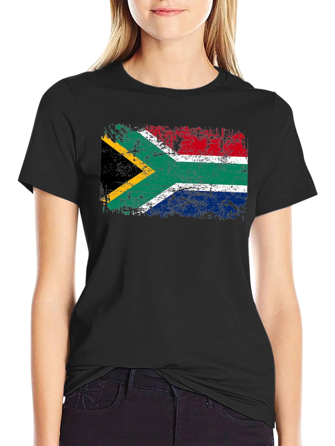 South Africa Flag Black T-Shirt