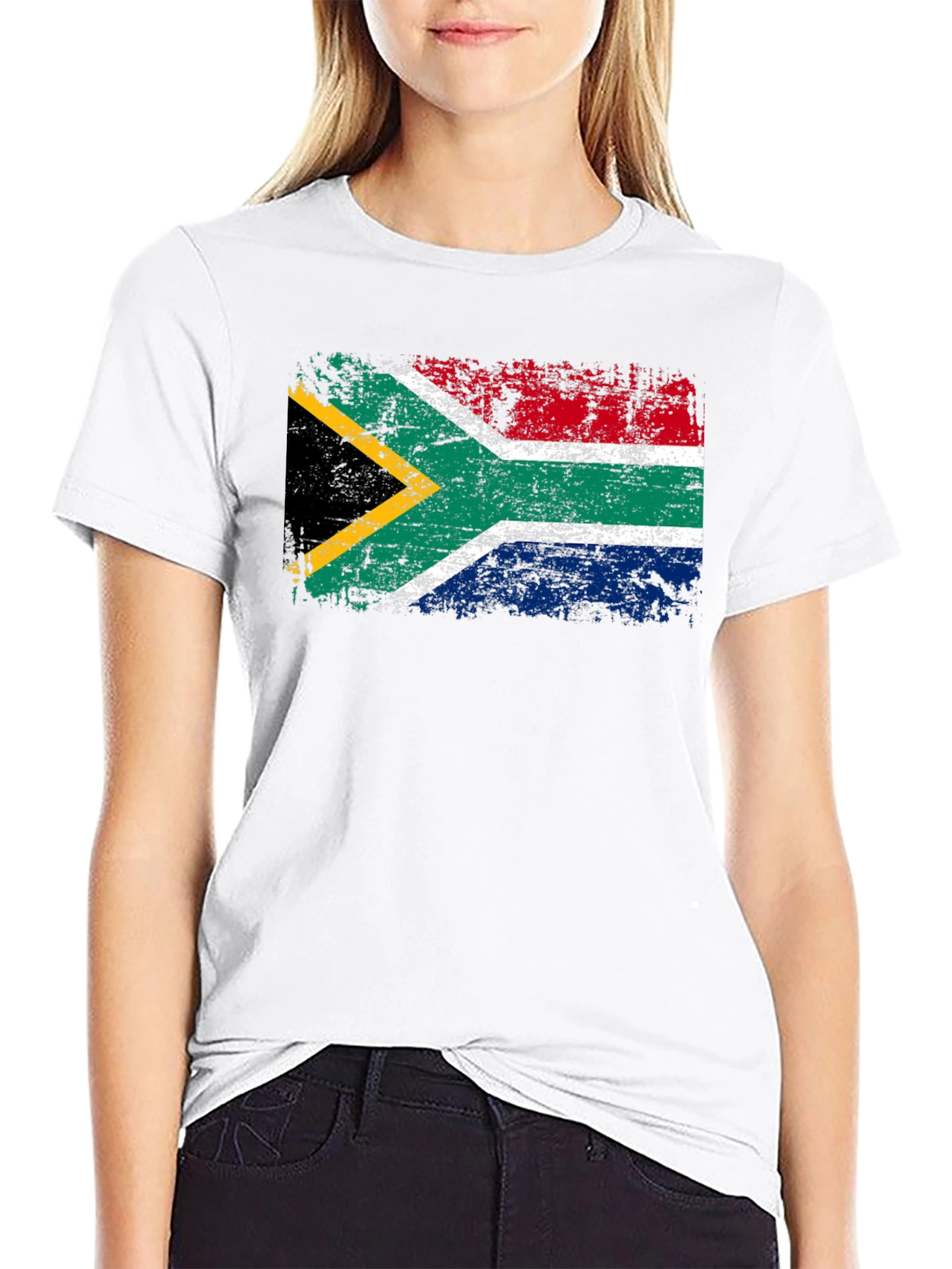 South Africa Flag Black T-Shirt
